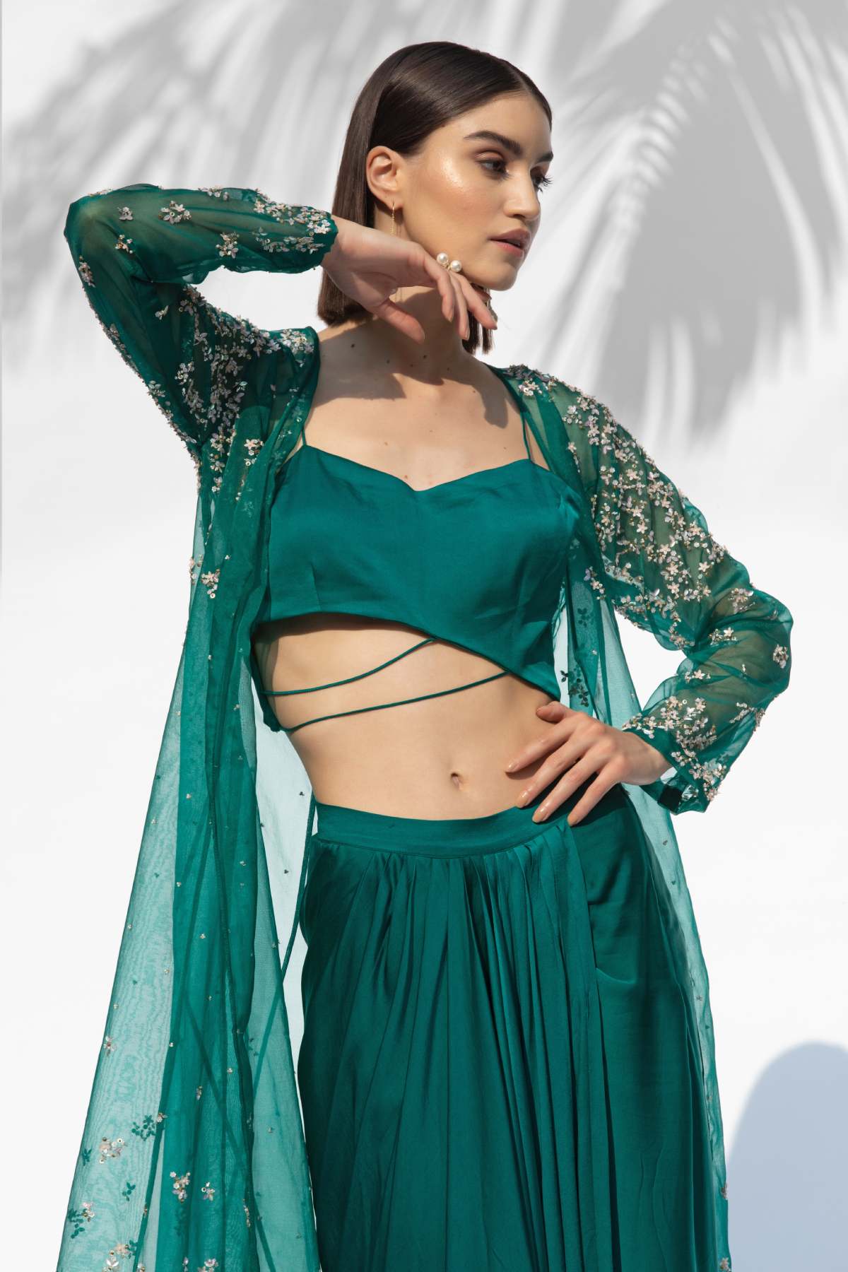 Draped Skirt & Jacket Set