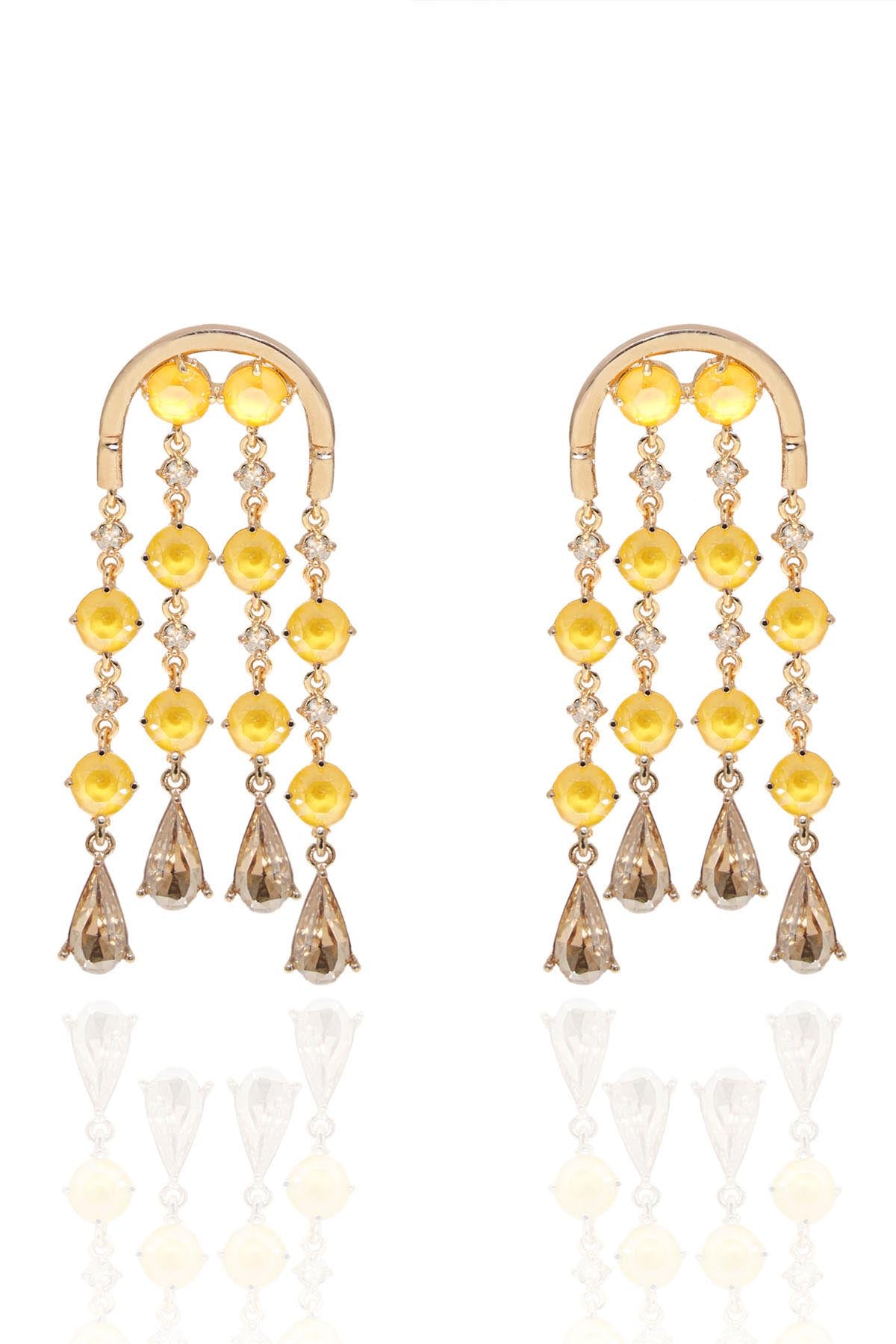 Yellow Drop Hanging Earrings
