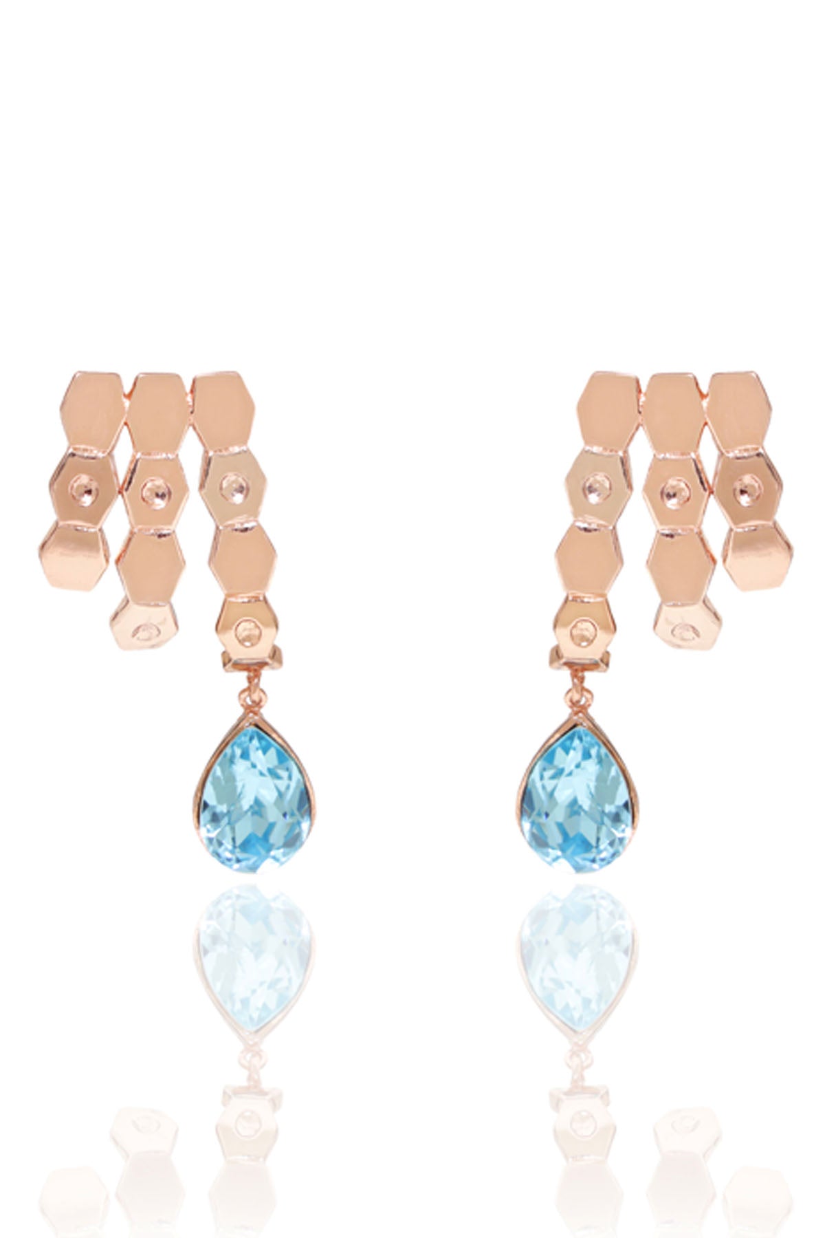 Blue Drop Swarovski Ear Studs