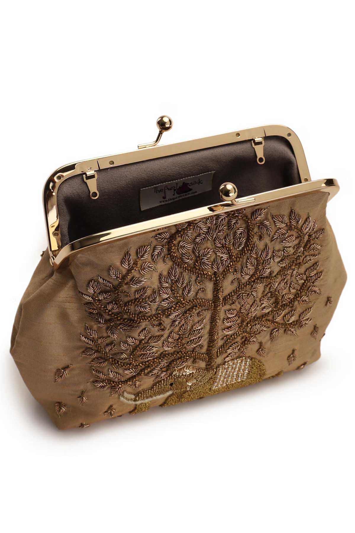 Elephant Embroidered Clutch