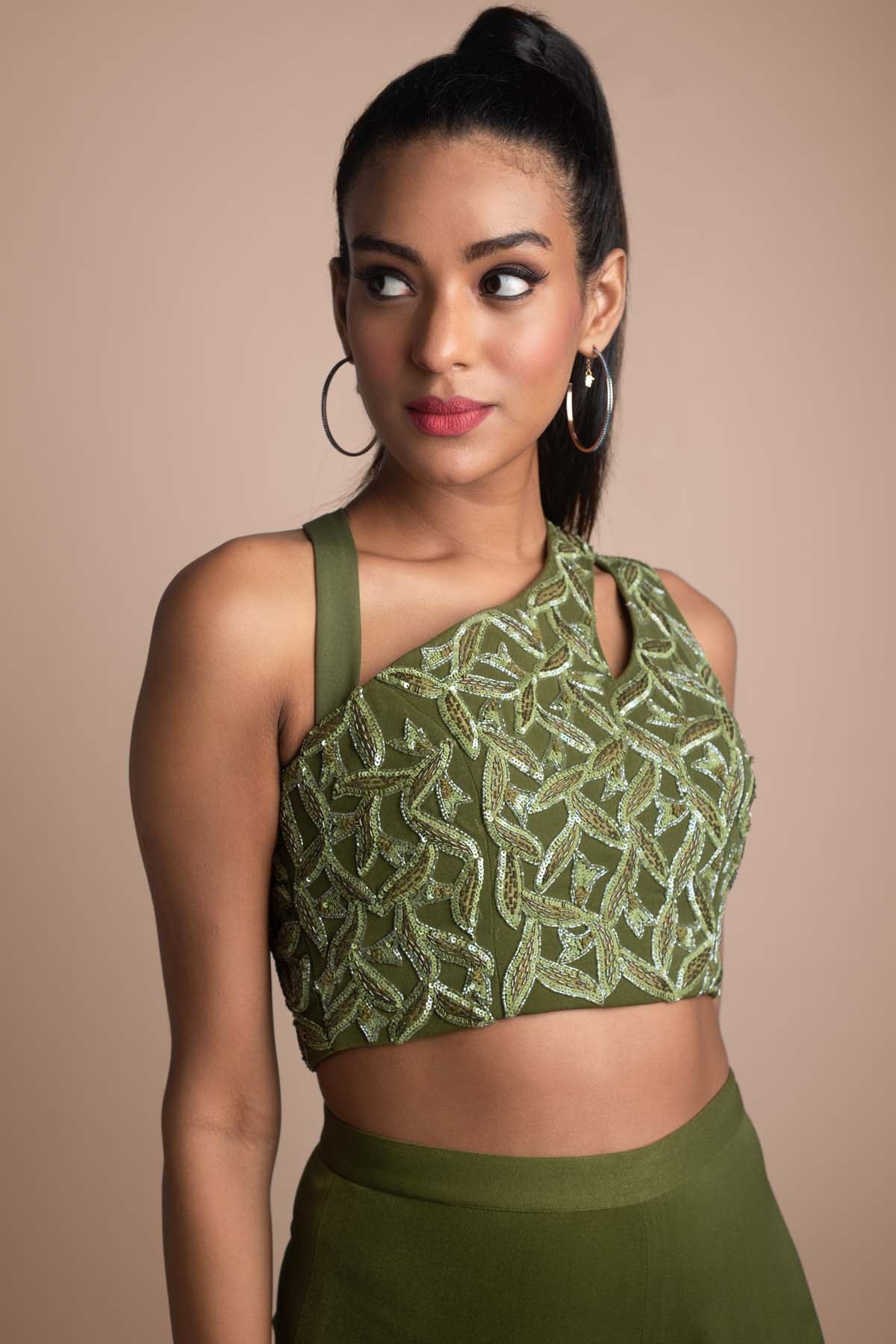 Embellished Draped Pant Set