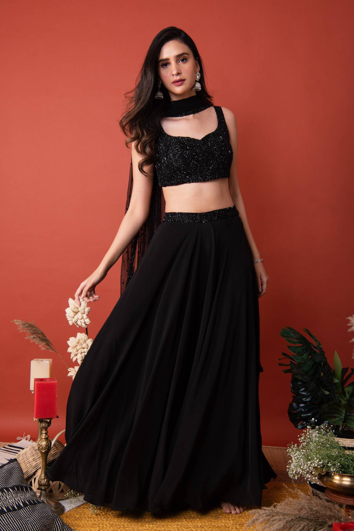 Embellished Skirt Set