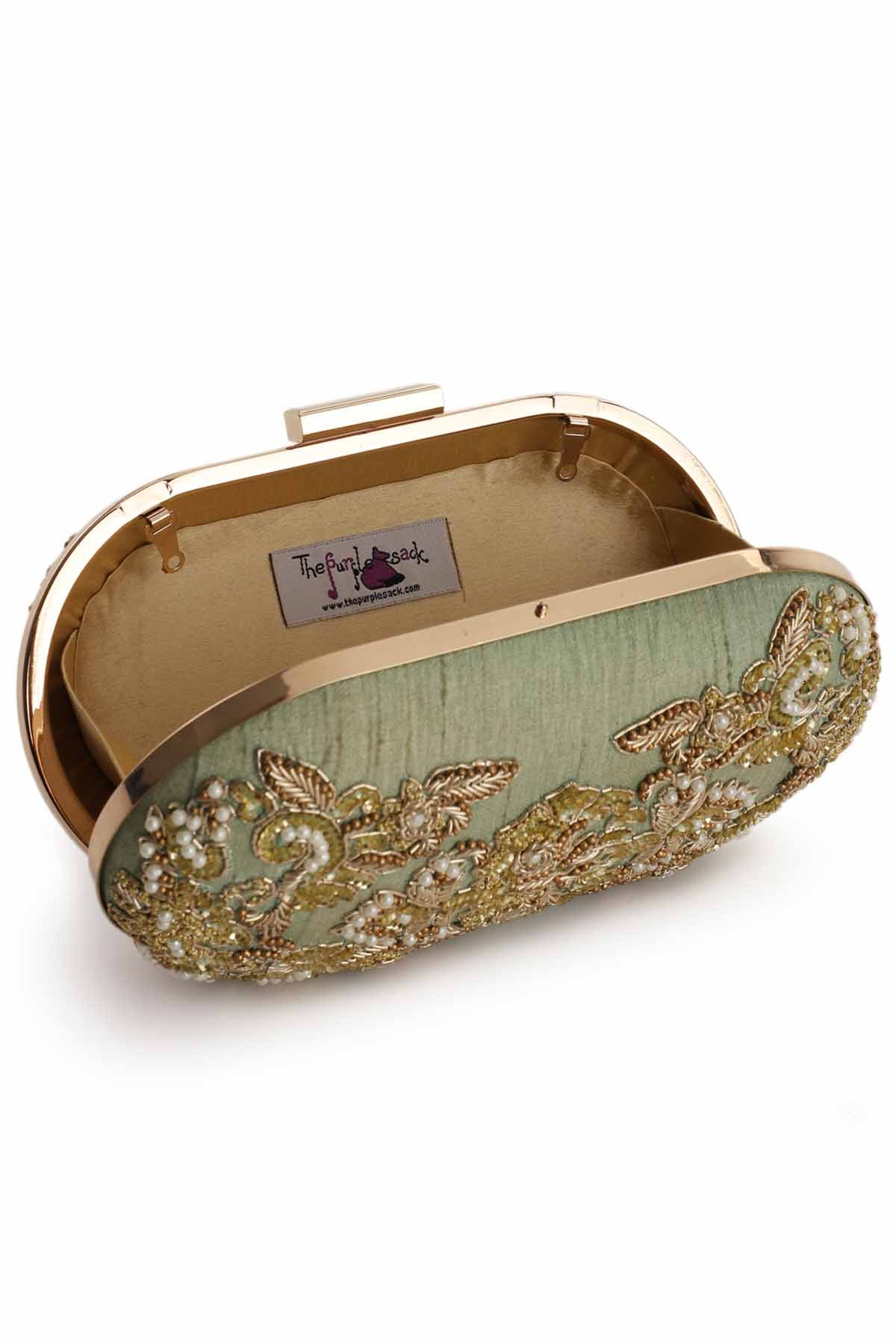 Pista Embroidered Box Clutch