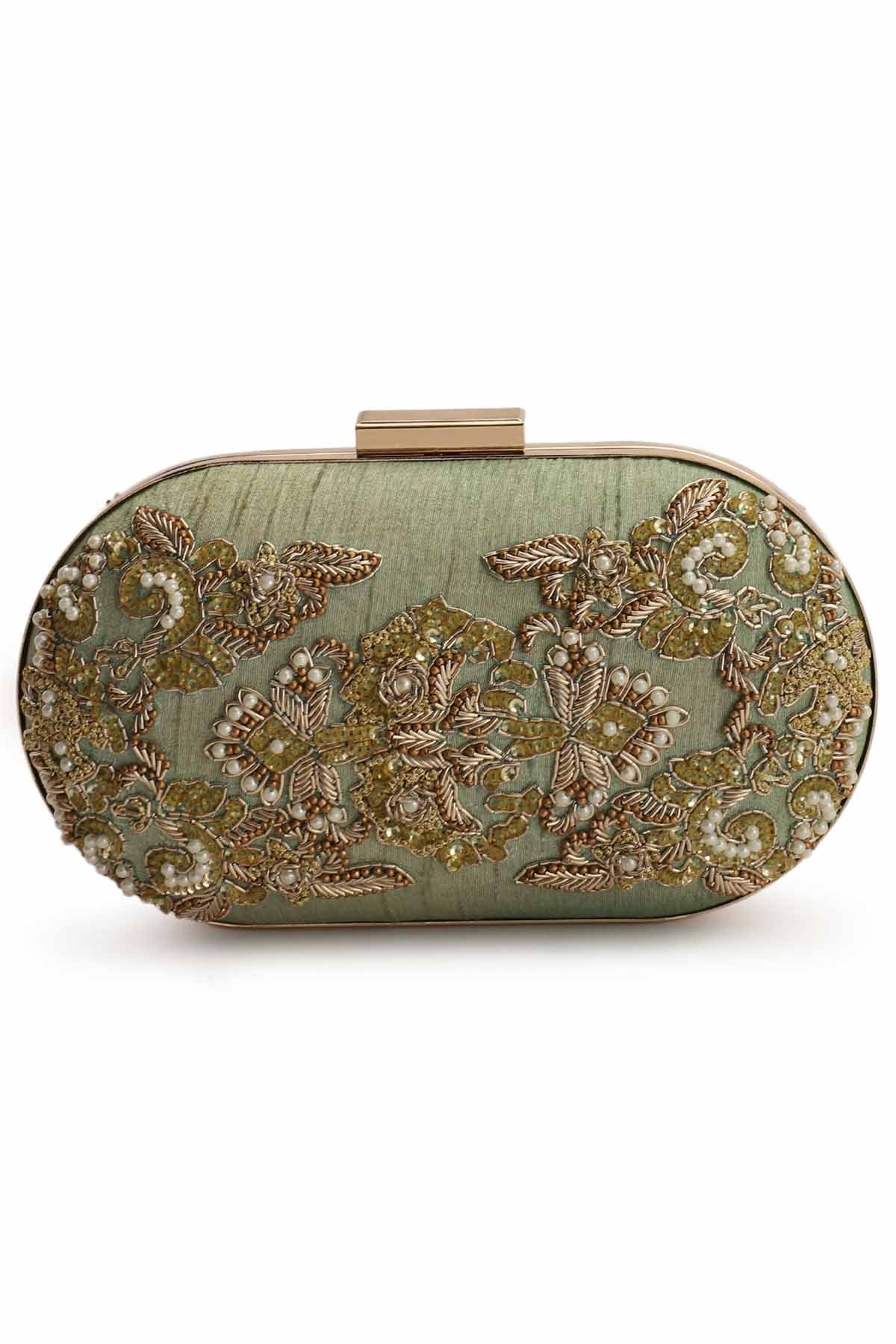 Pista Embroidered Box Clutch