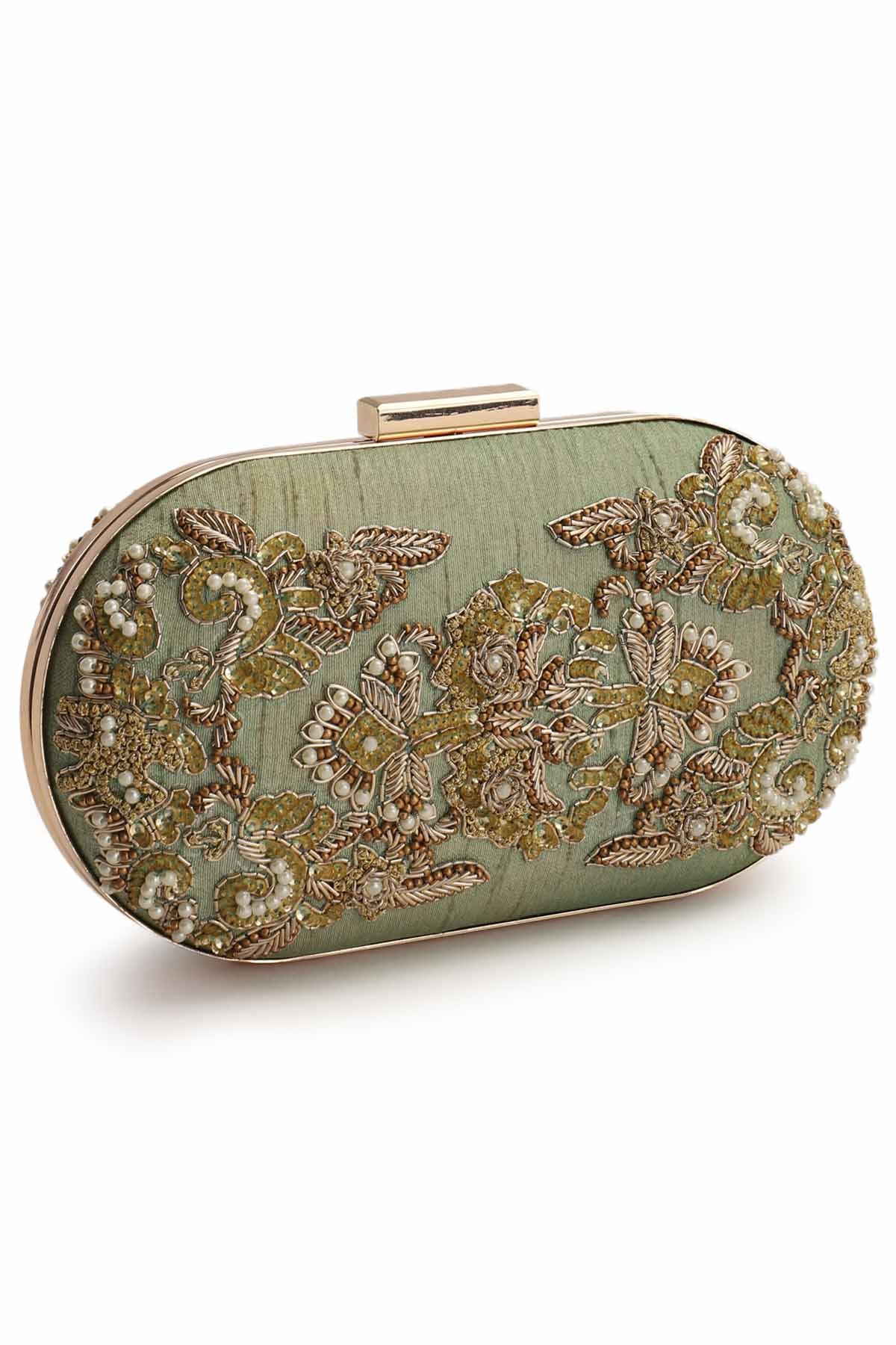Pista Embroidered Box Clutch