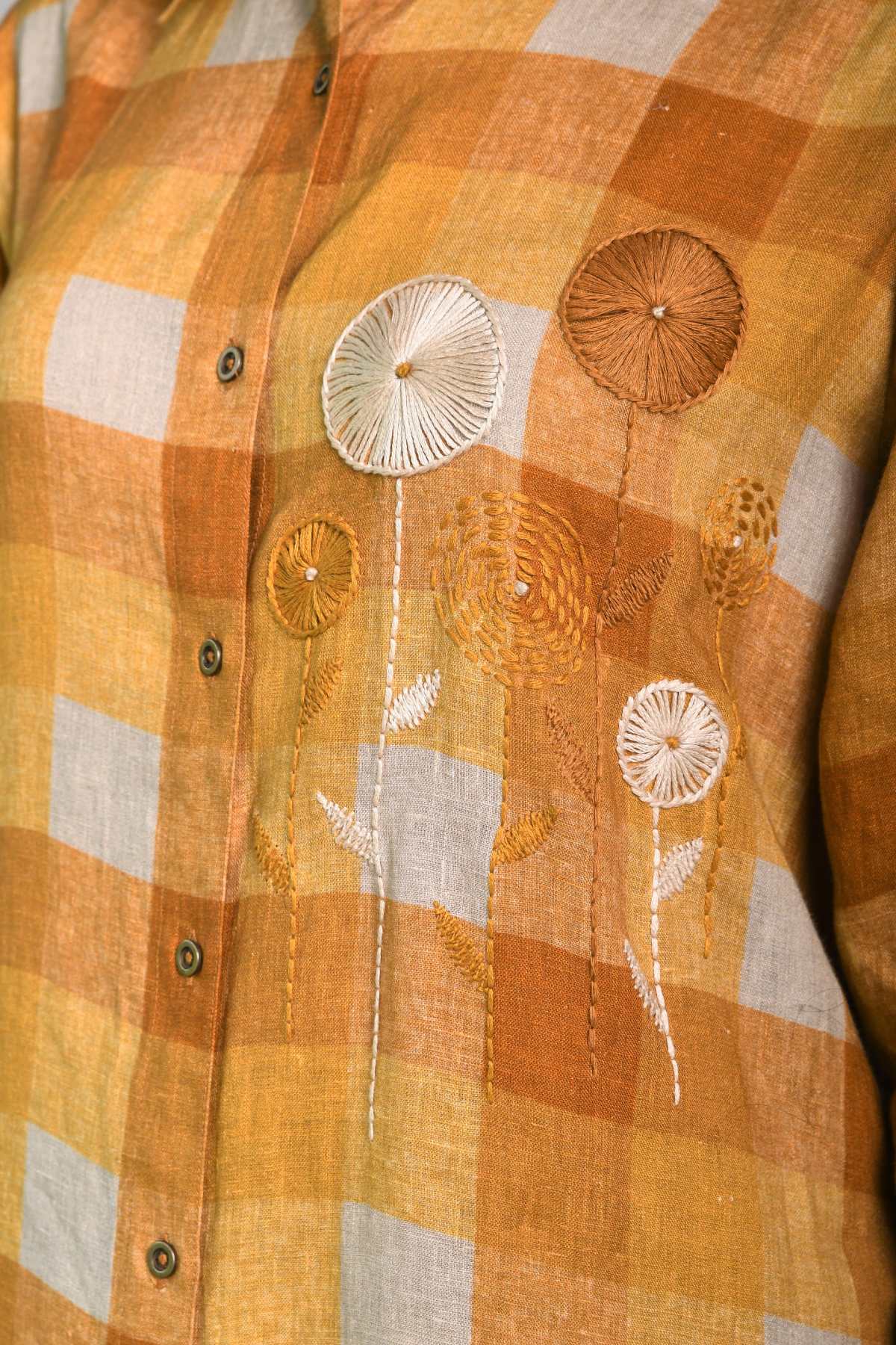 Embroidered Checks Tunic