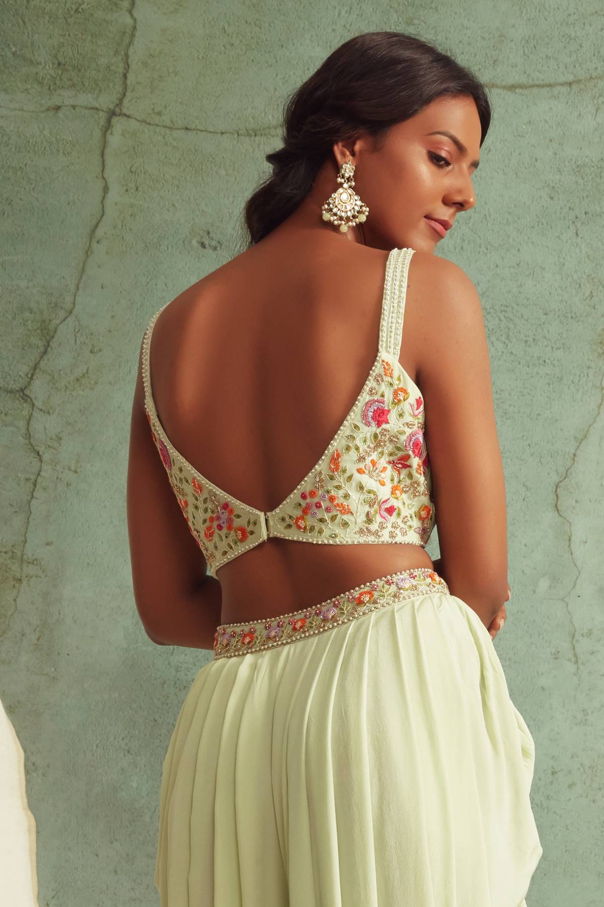 Embroidered Dhoti Set