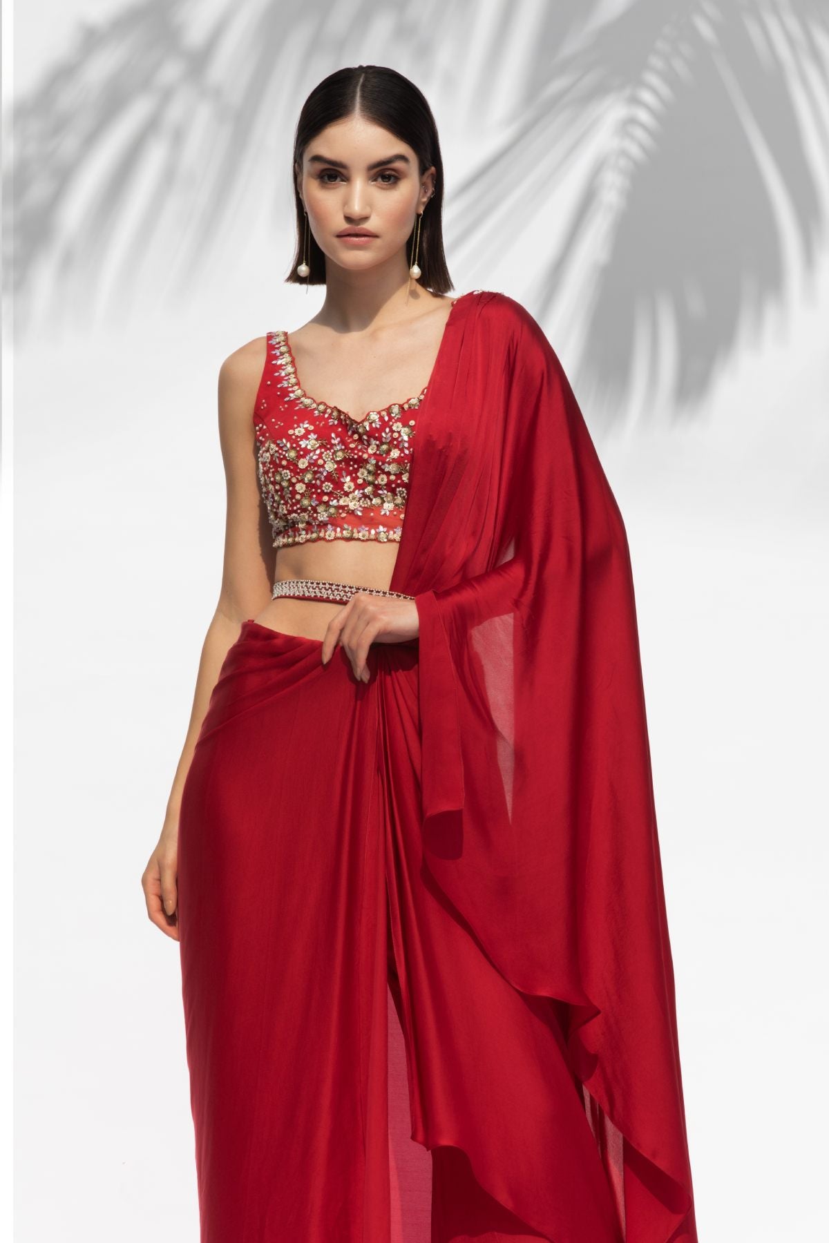 Embroidered Drape Saree