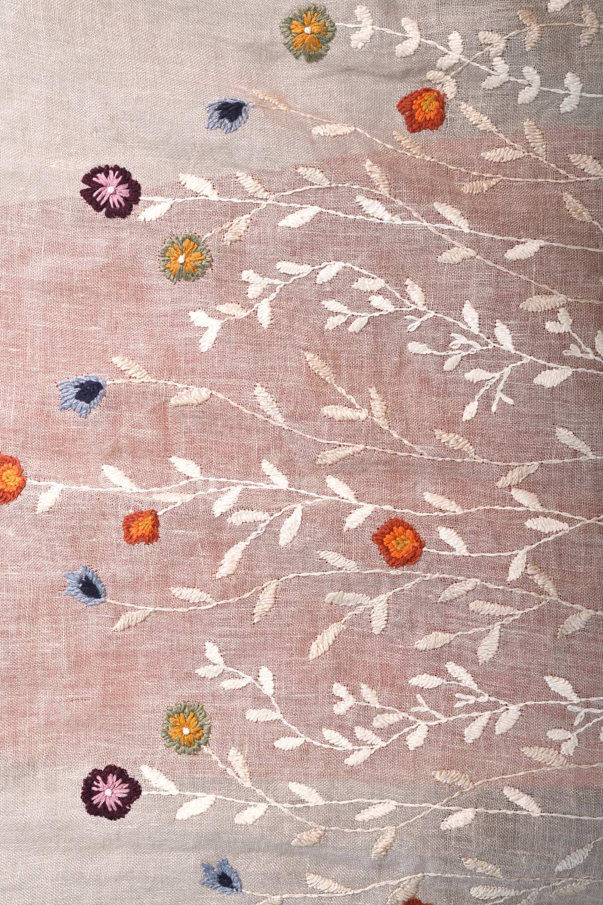 Embroidered Gauzy Stole