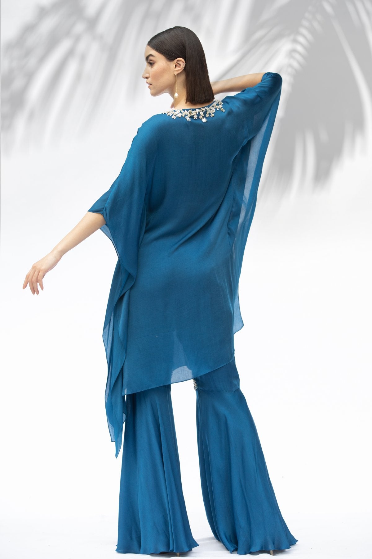 Peach Chanderi Cutwork Kurta Set