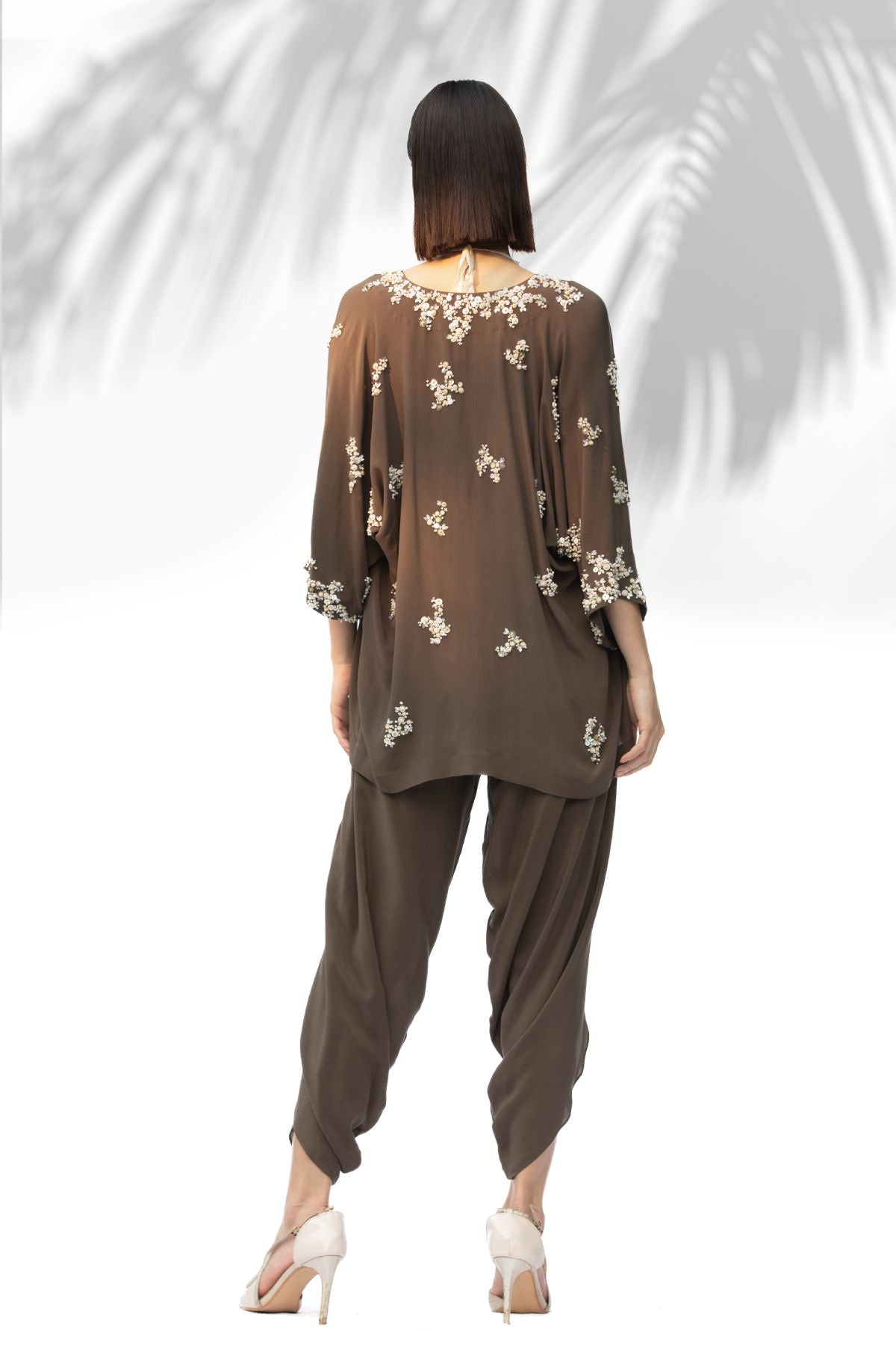 Green Embroidered Kimono Set