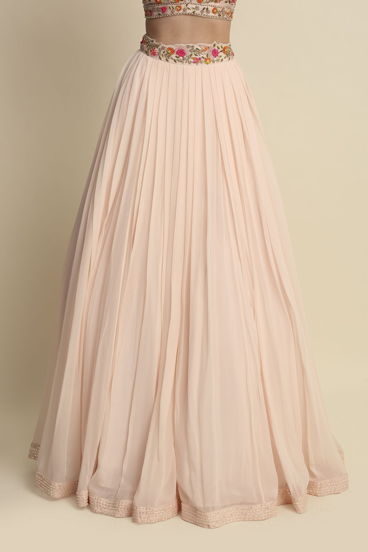 Blush Pink Zardosi Lehenga Set