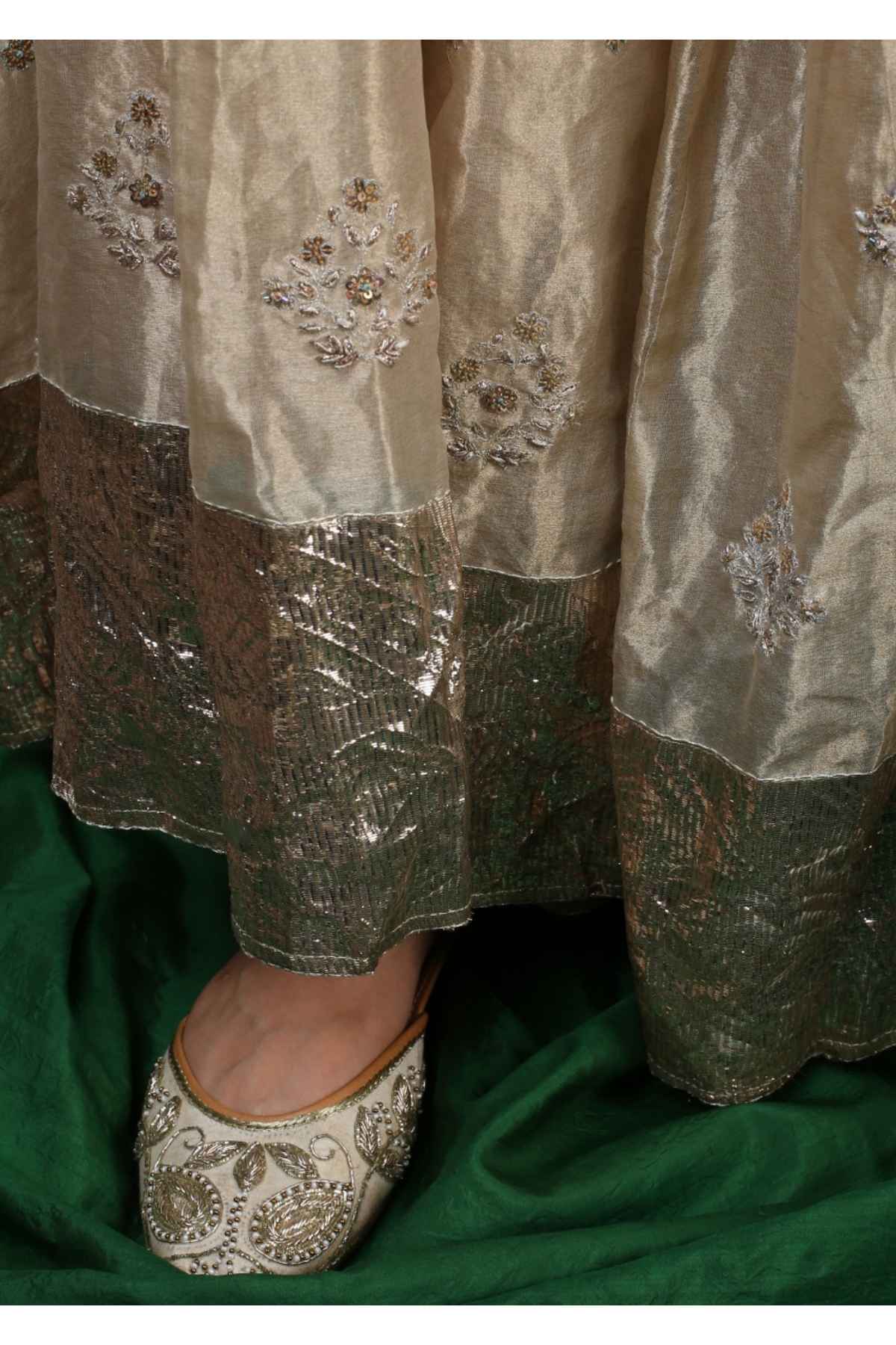 Blue Aari Zardosi Lehenga Set