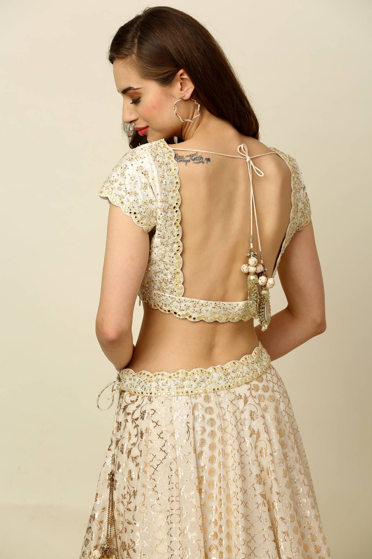Ivory Dori Work Lehenga Set