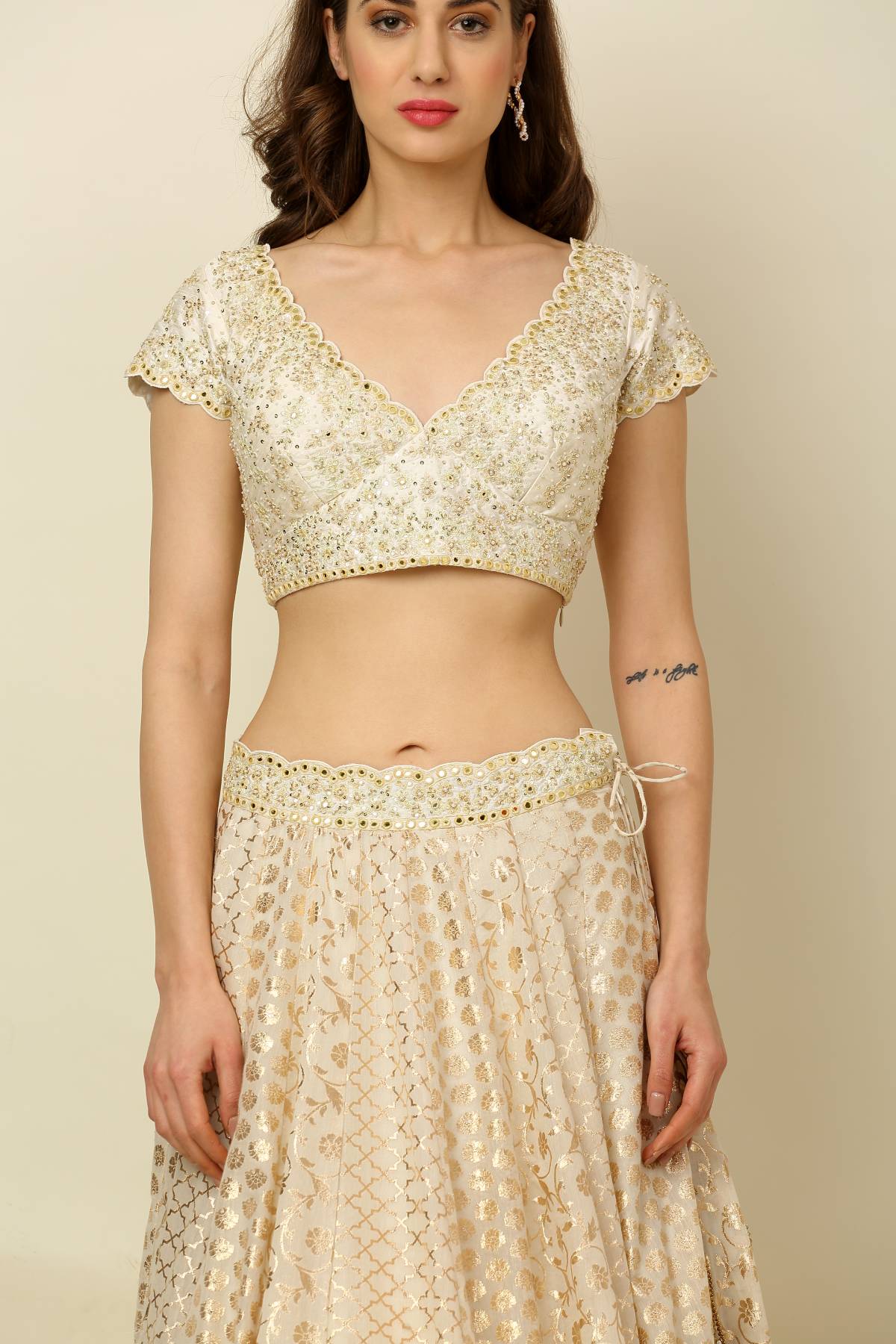 Ivory Dori Work Lehenga Set
