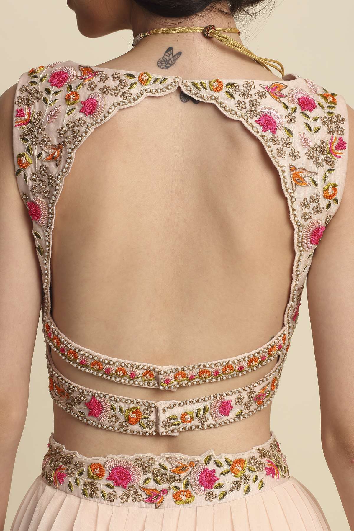 Blush Pink Zardosi Lehenga Set