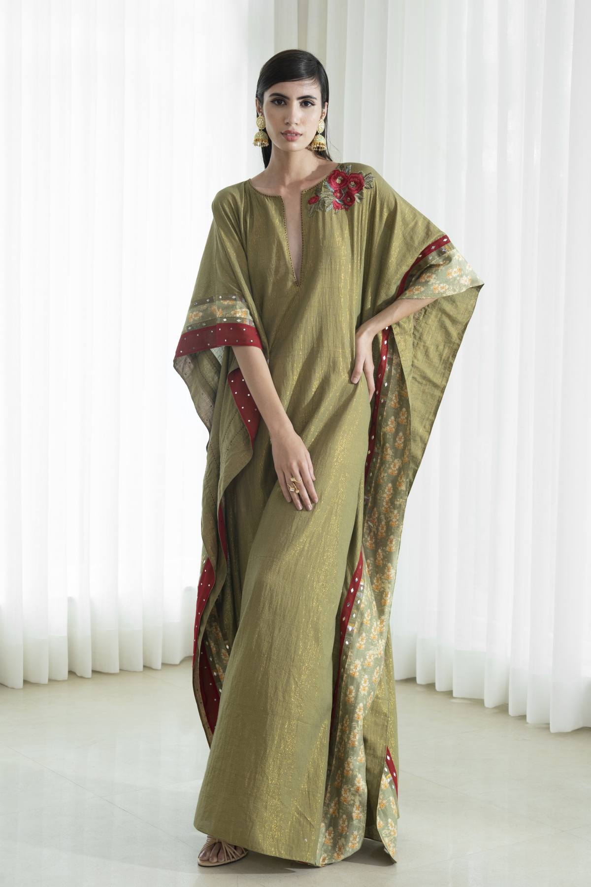 Embroidered Panel Kaftan