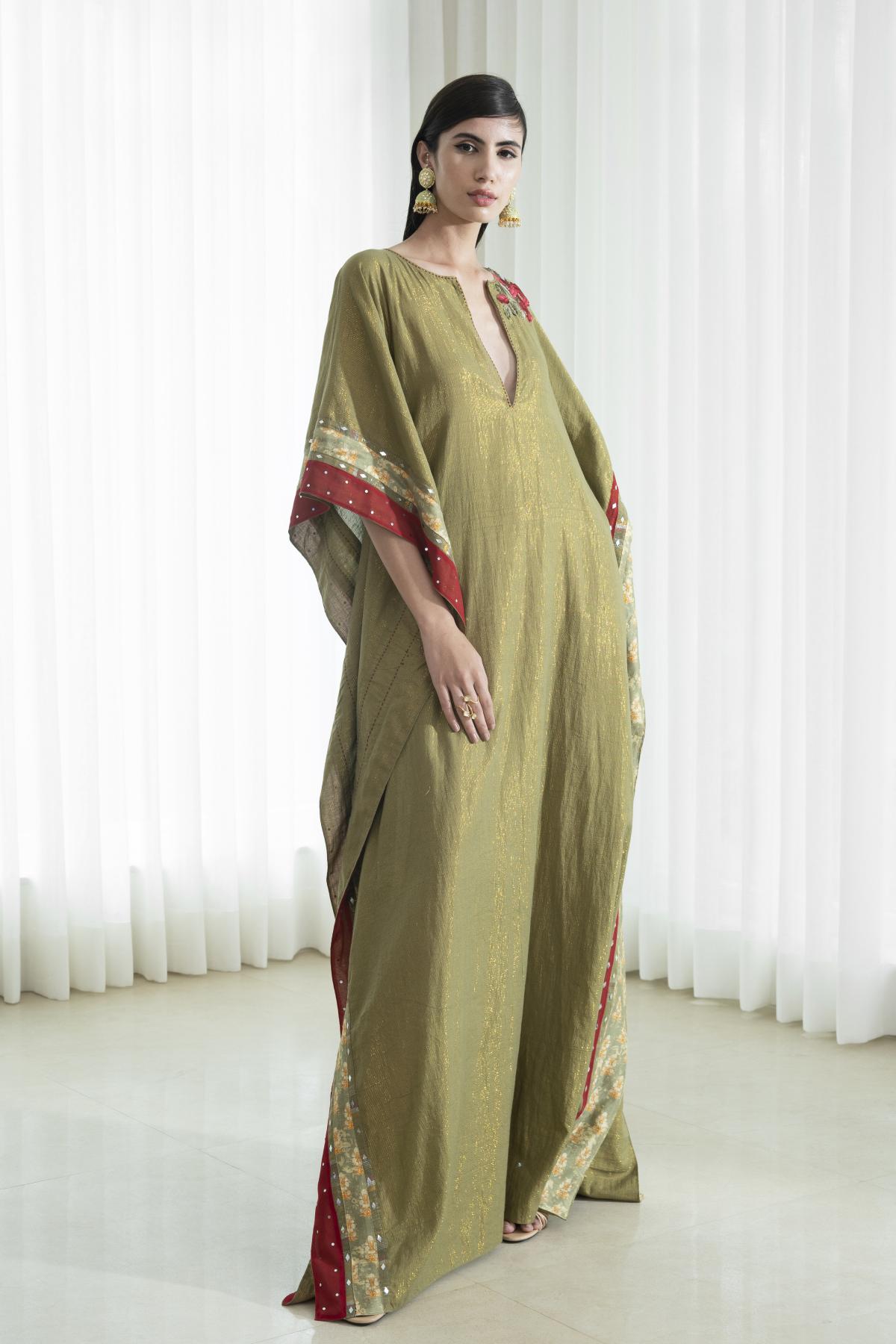 Embroidered Panel Kaftan