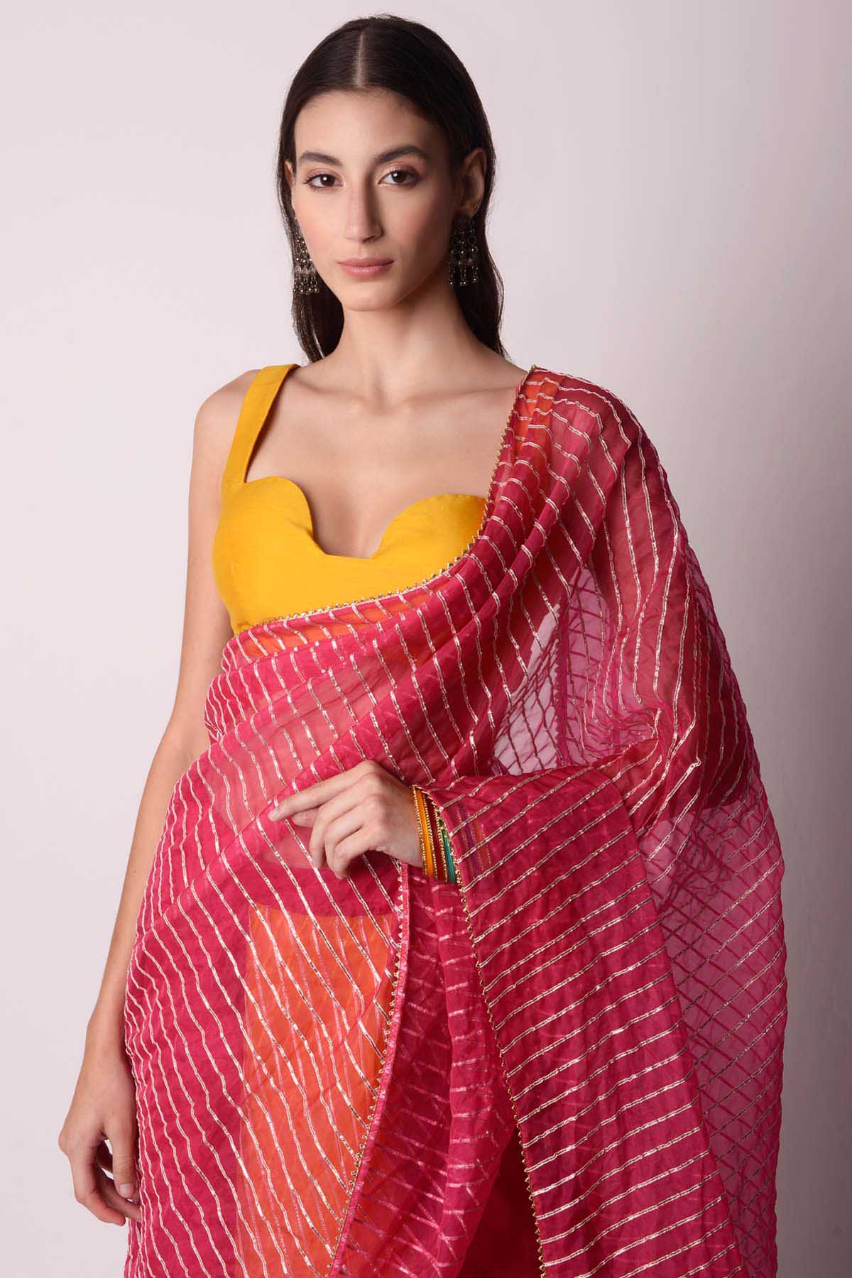 Embroidered Prestitched Saree