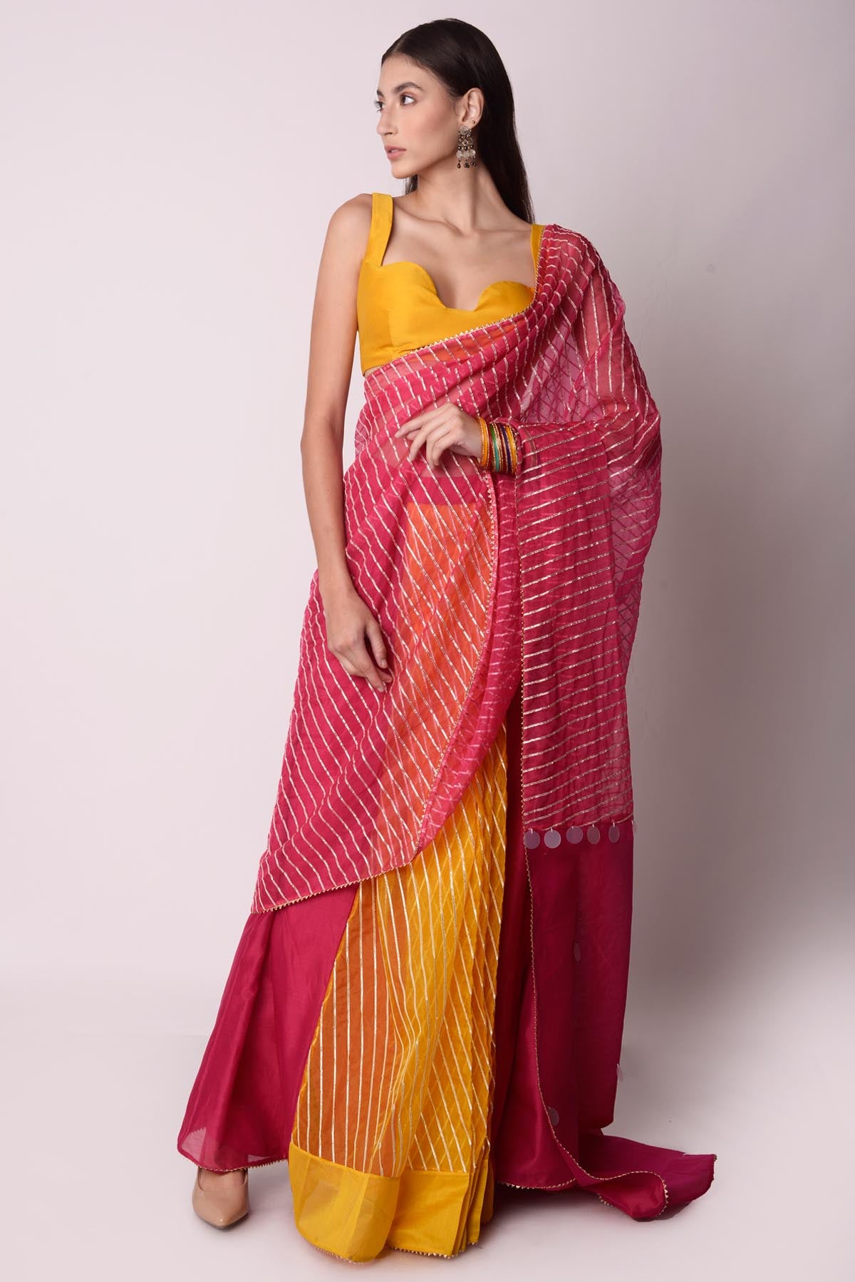 Embroidered Prestitched Saree