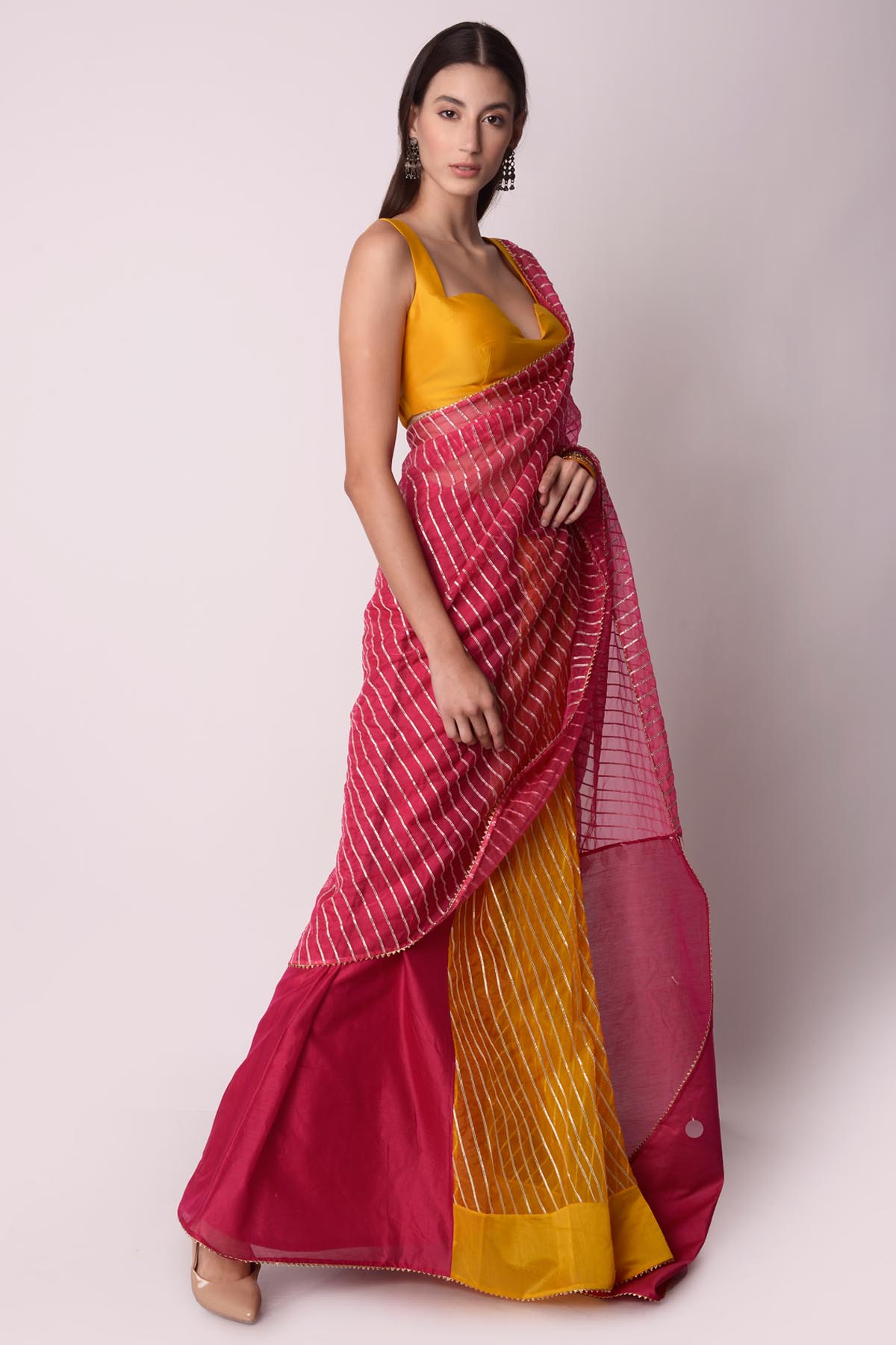 Embroidered Prestitched Saree