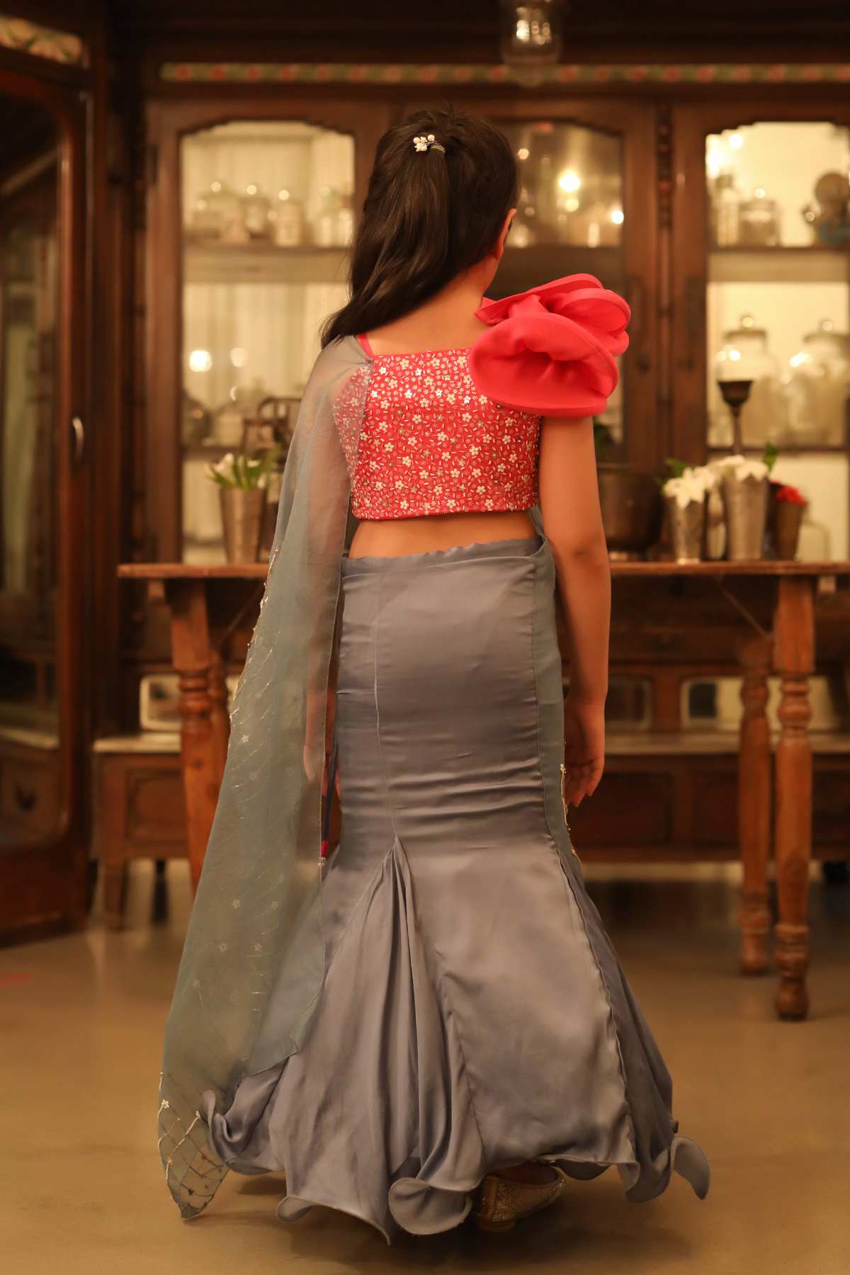 Embroidered Drape Sequins Saree