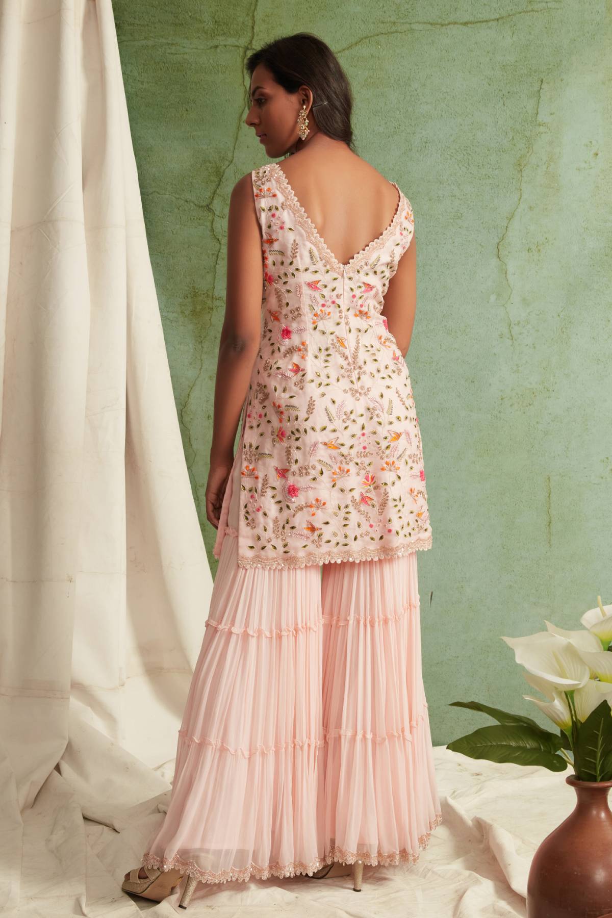 Blush Pink Sleeveless Kurta Set