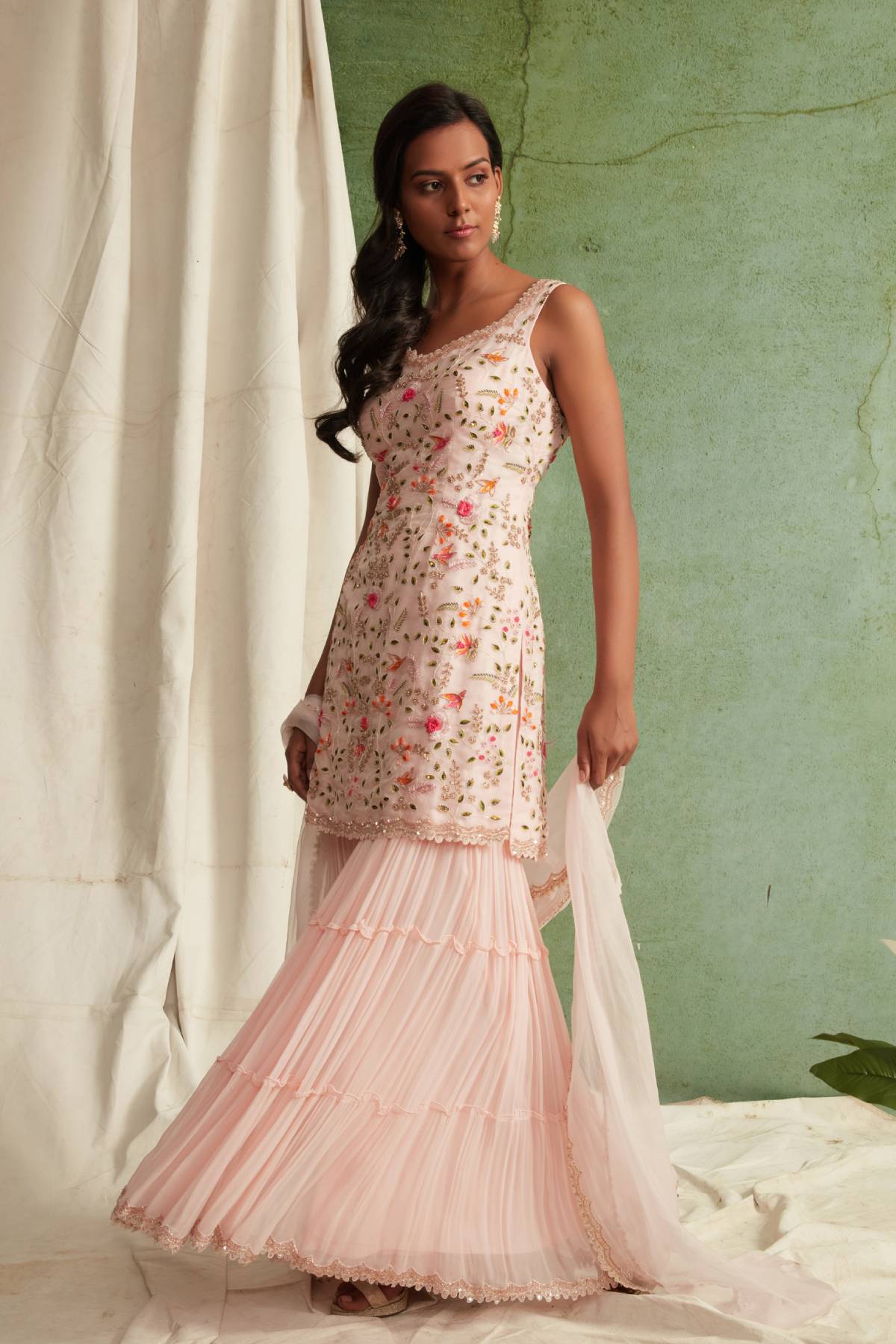 Blush Pink Sleeveless Kurta Set