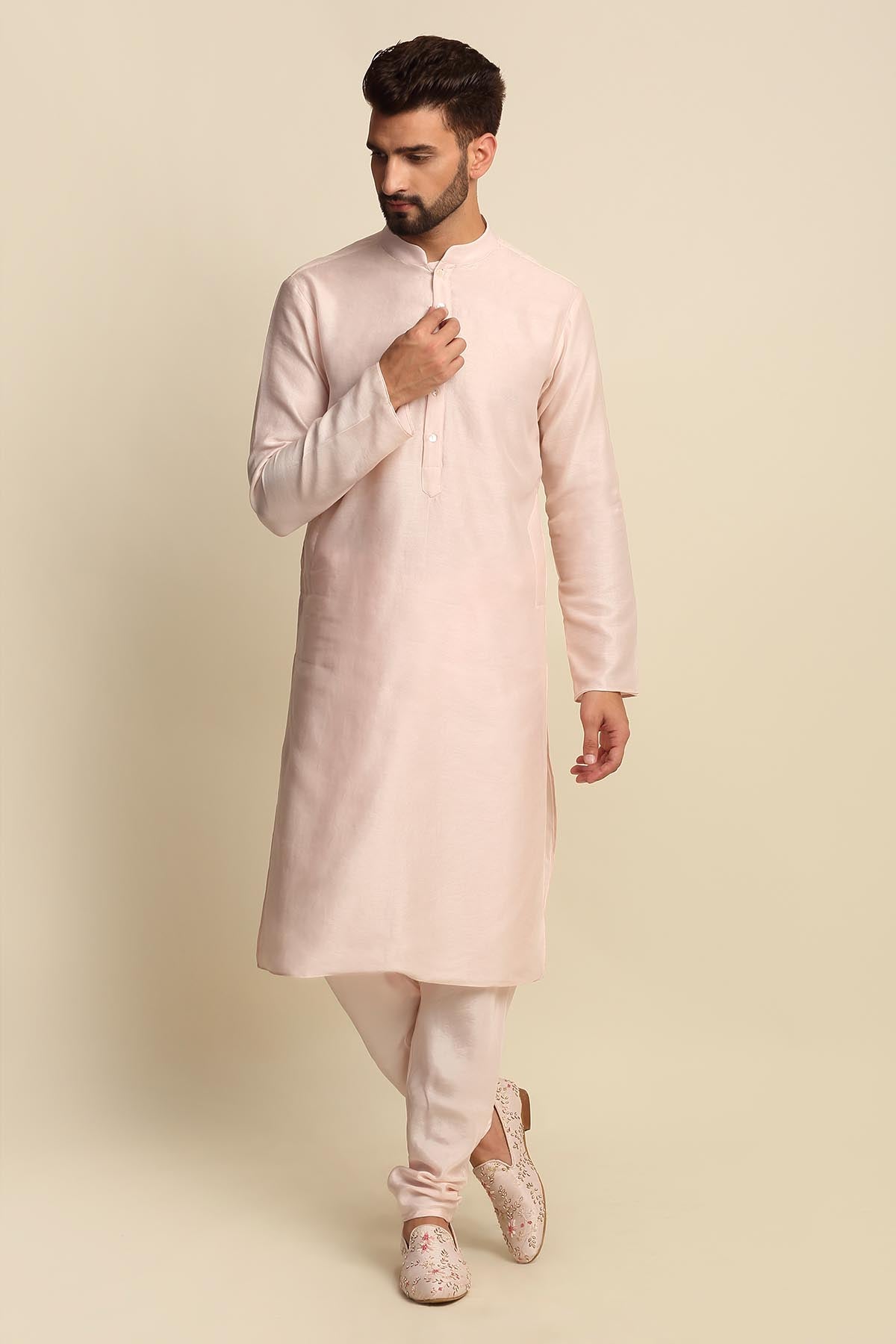 Pink Zardosi Work Sherwani Set