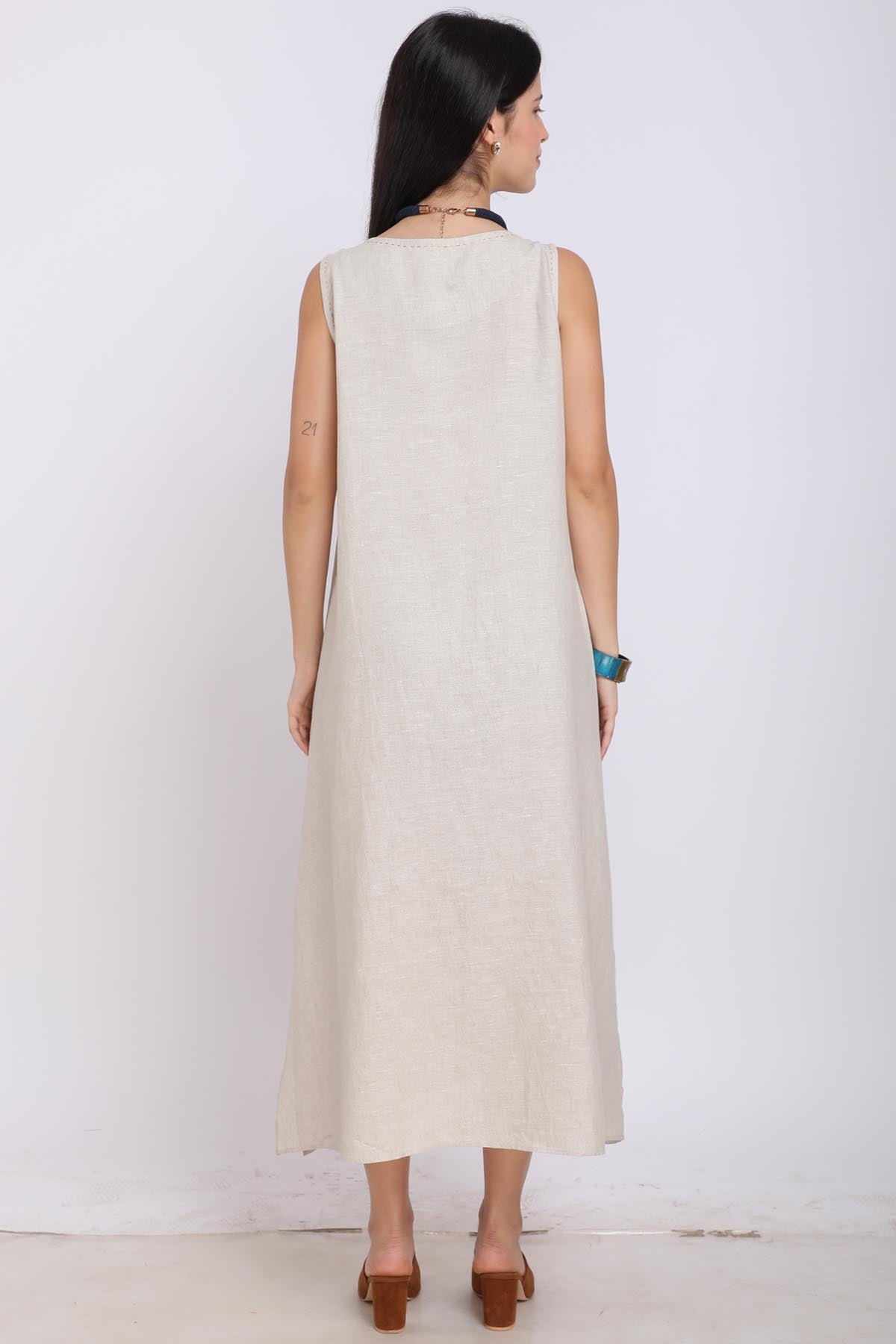 Embroidered Sleeveless Dress