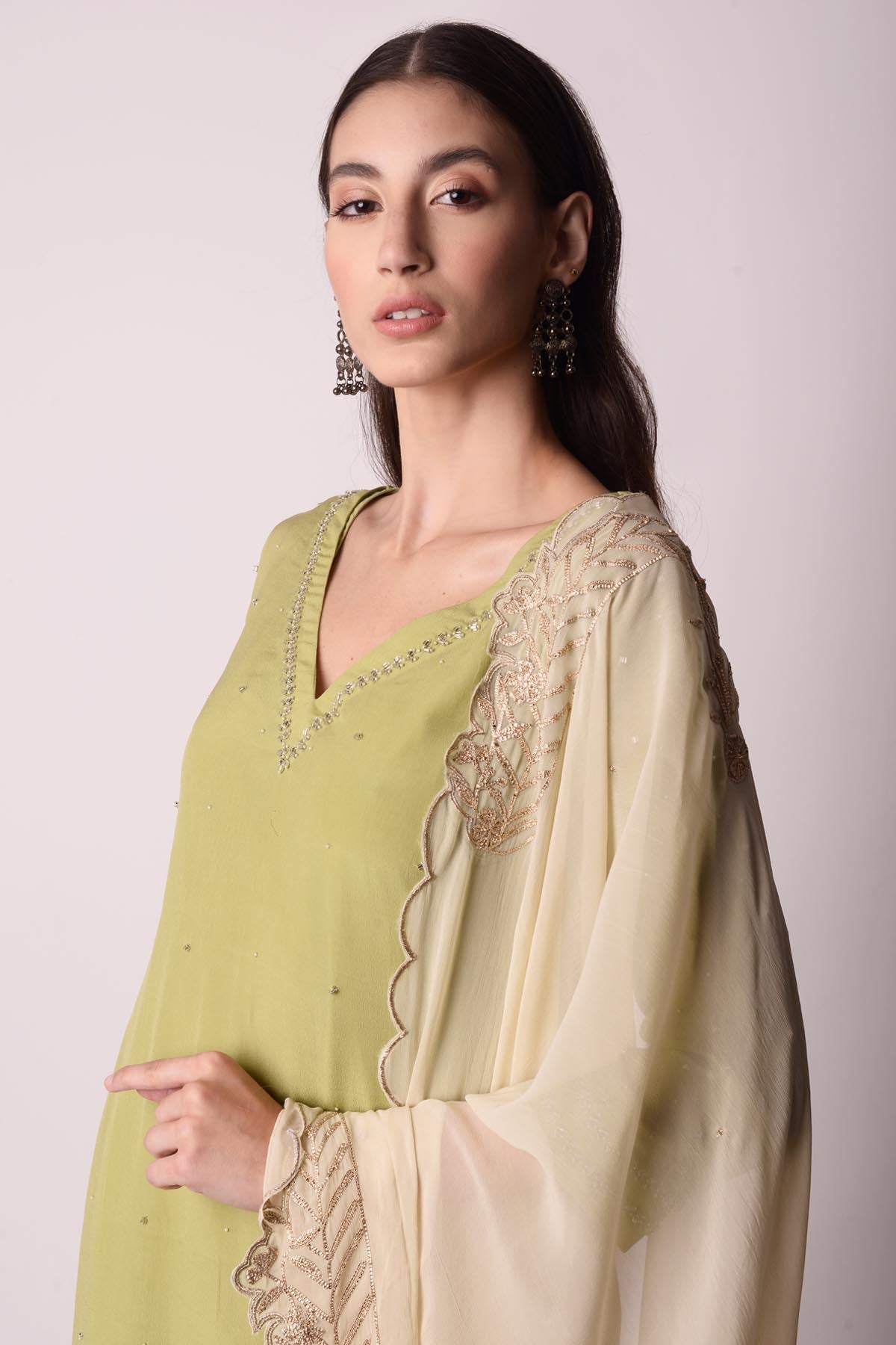 Embroidered Straight Kurta Set