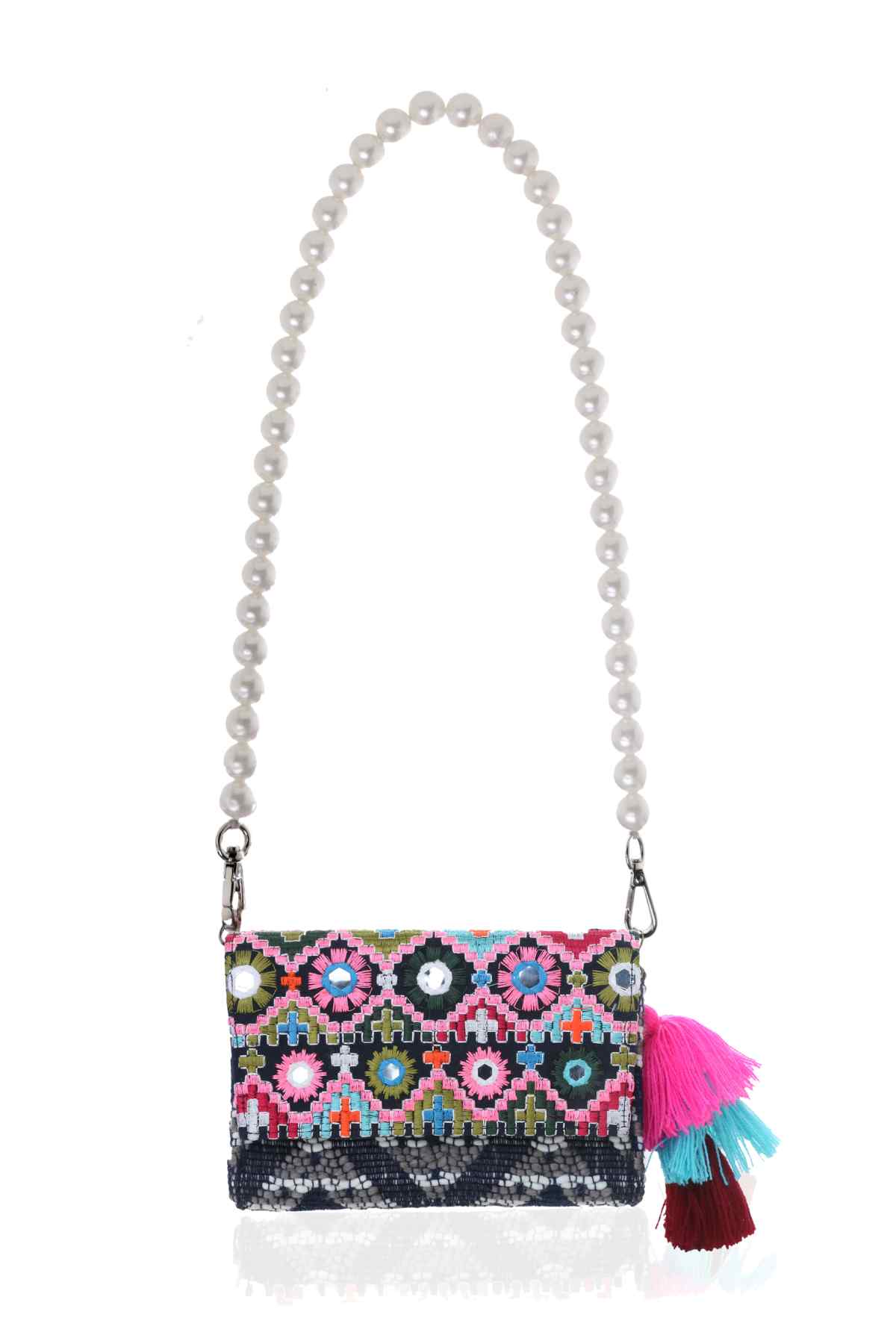 Embroidered Tassel Bag