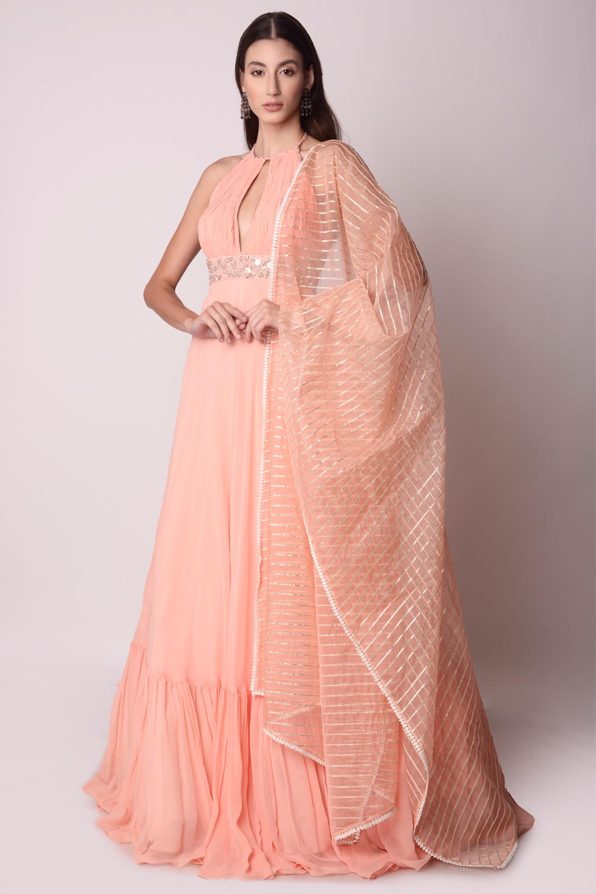 Embroidered Waist Kalidar Set