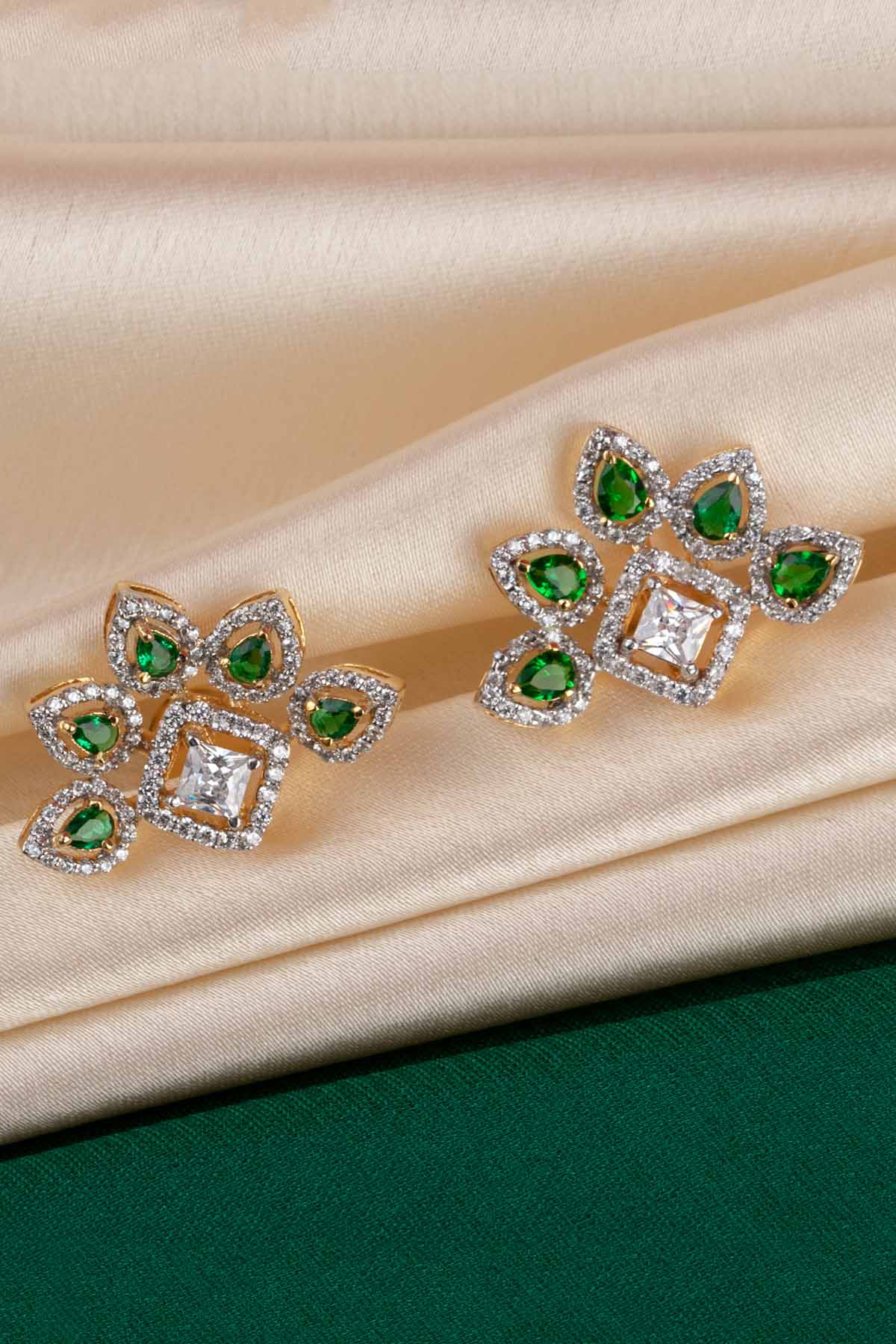 Emerald Cubic Zirconia Studs