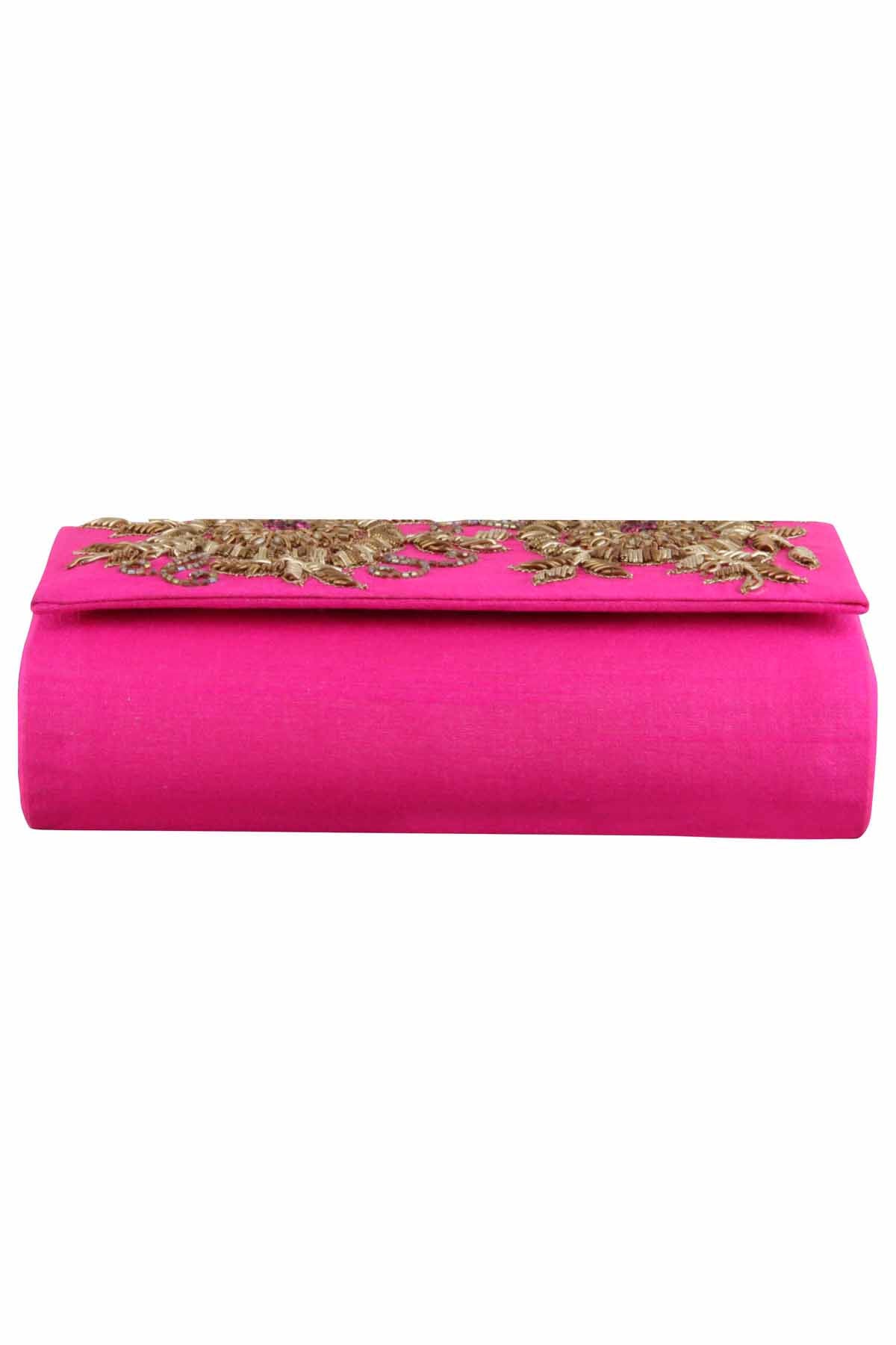 Pink Ethnic Embroidered Clutch