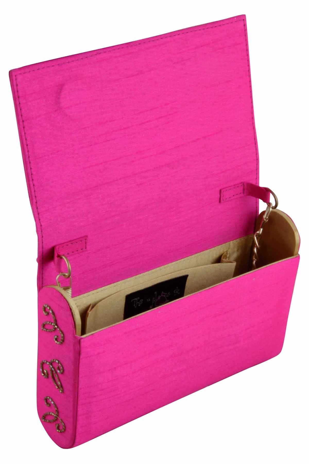 Pink Ethnic Embroidered Clutch