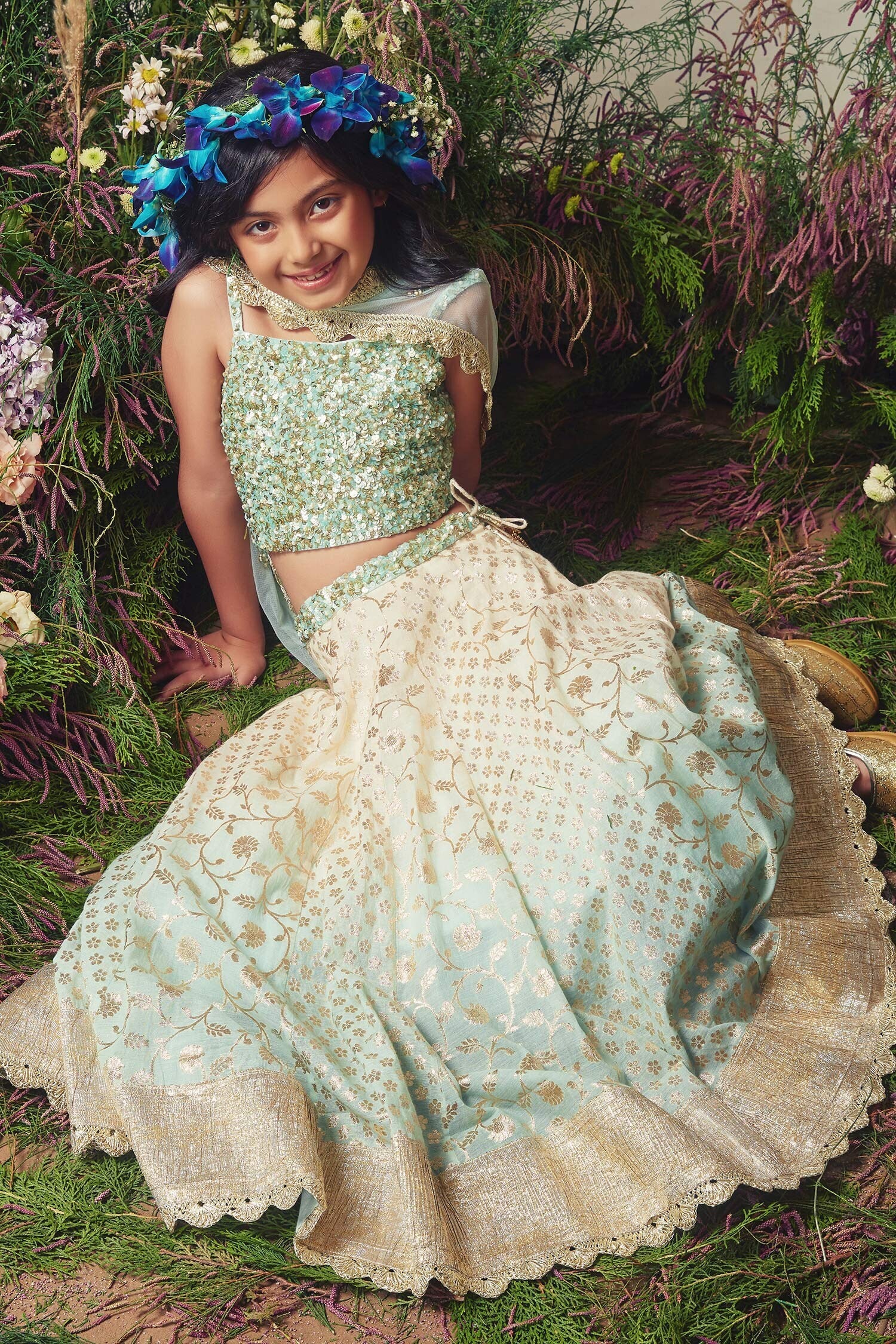 Sequins Ombre Lehenga Set