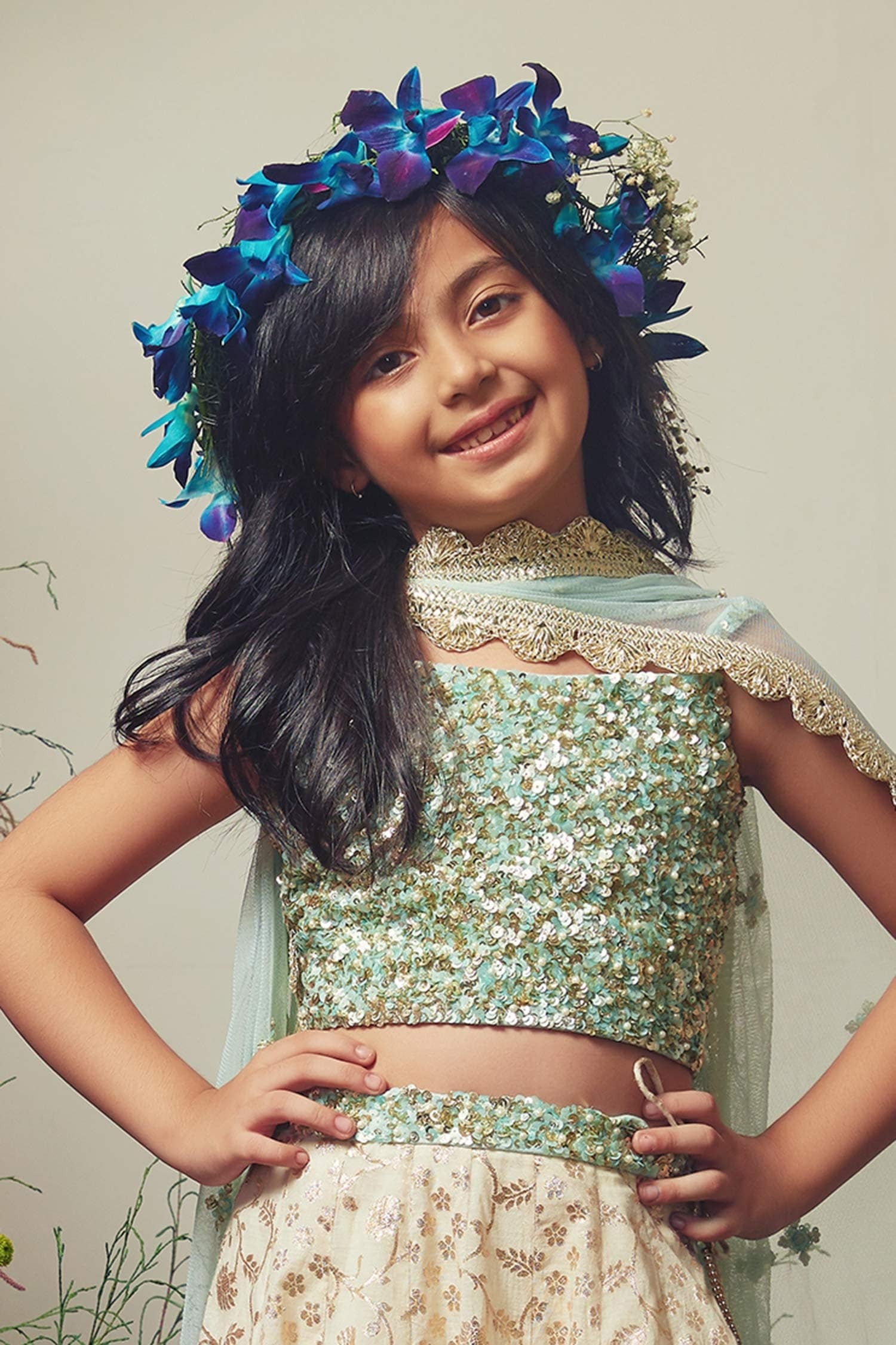 Sequins Ombre Lehenga Set