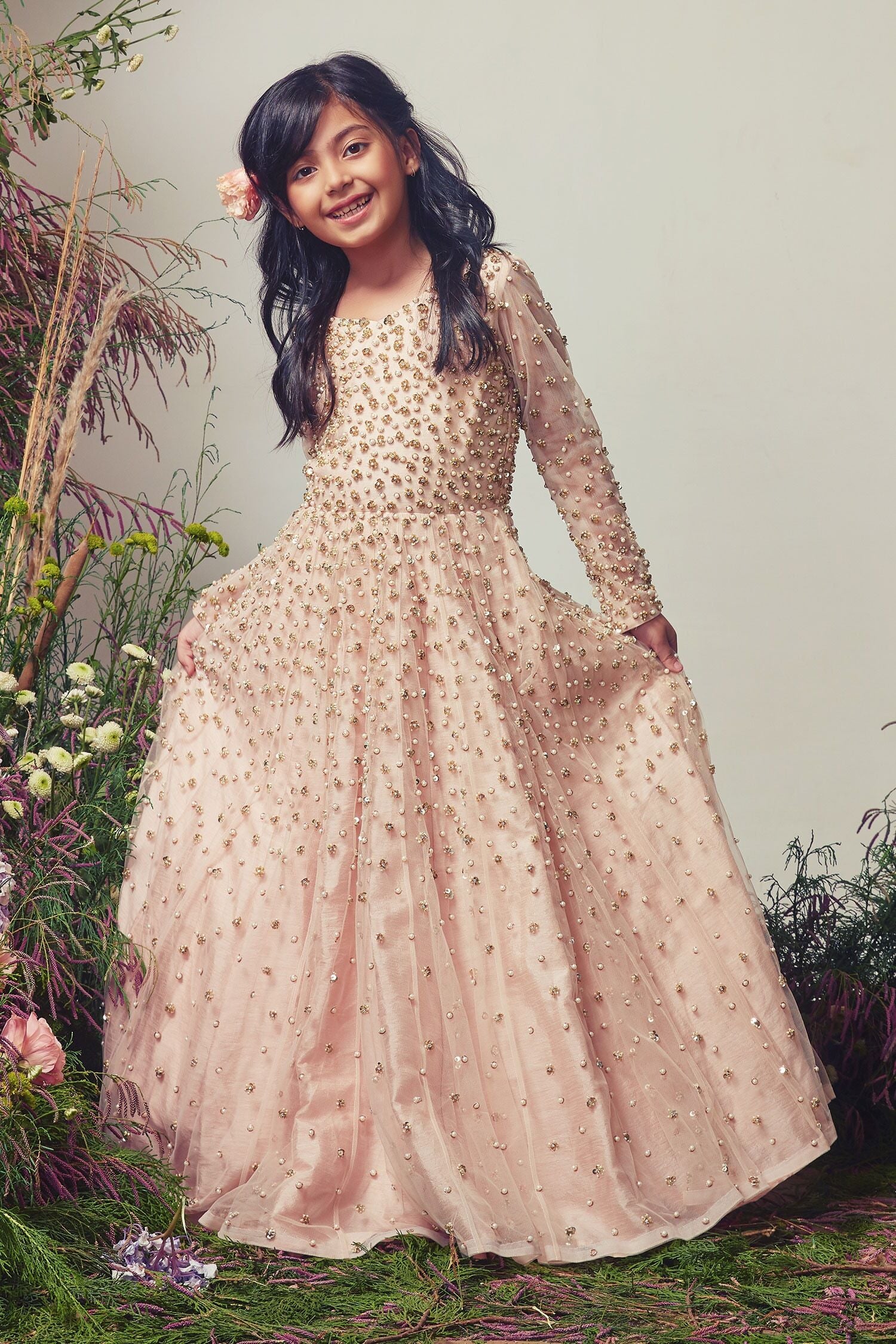 Designer Hand embroidered gown by Priyanka Jain Online at Scrollnshops