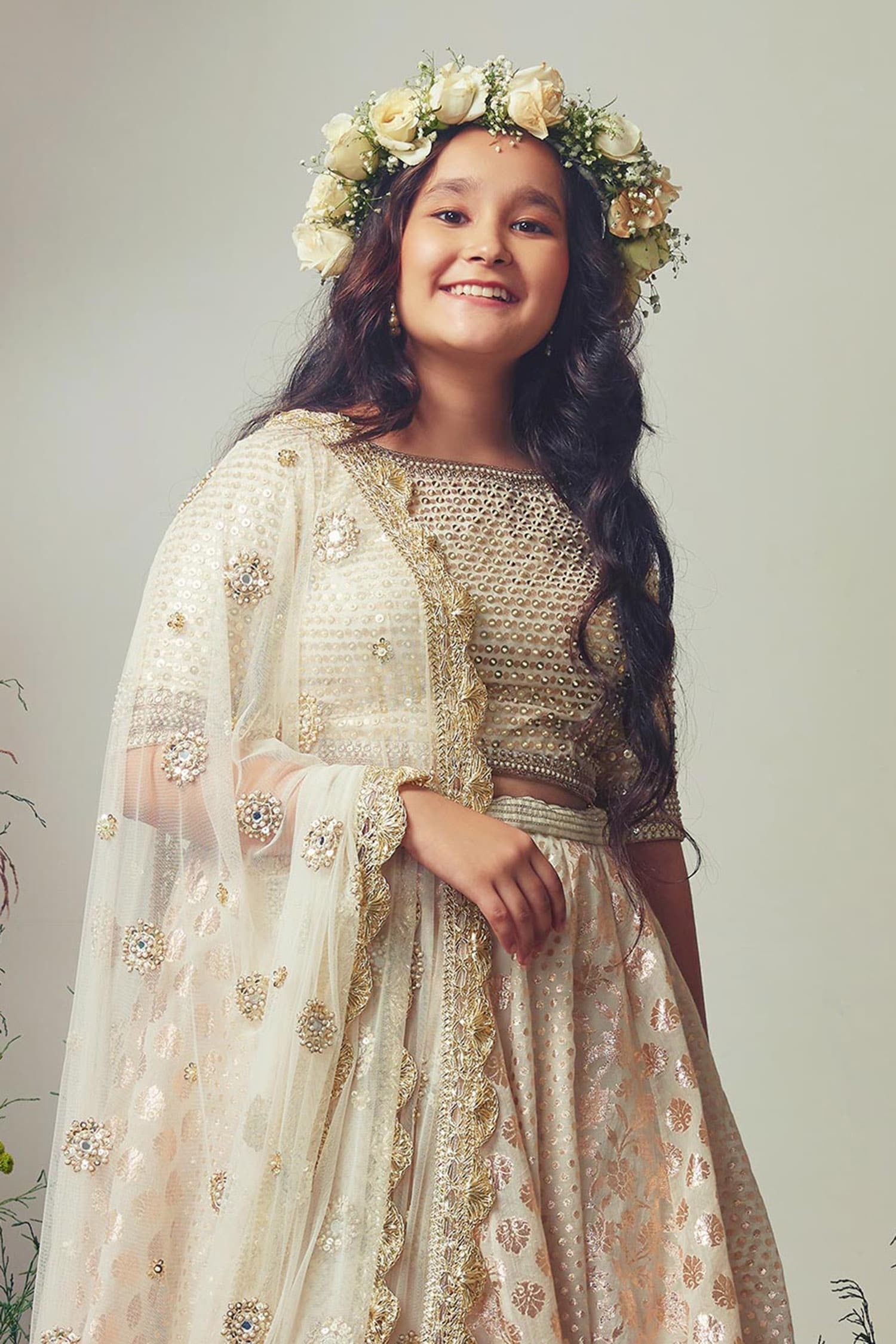 Chanderi Sequins Lehenga Set