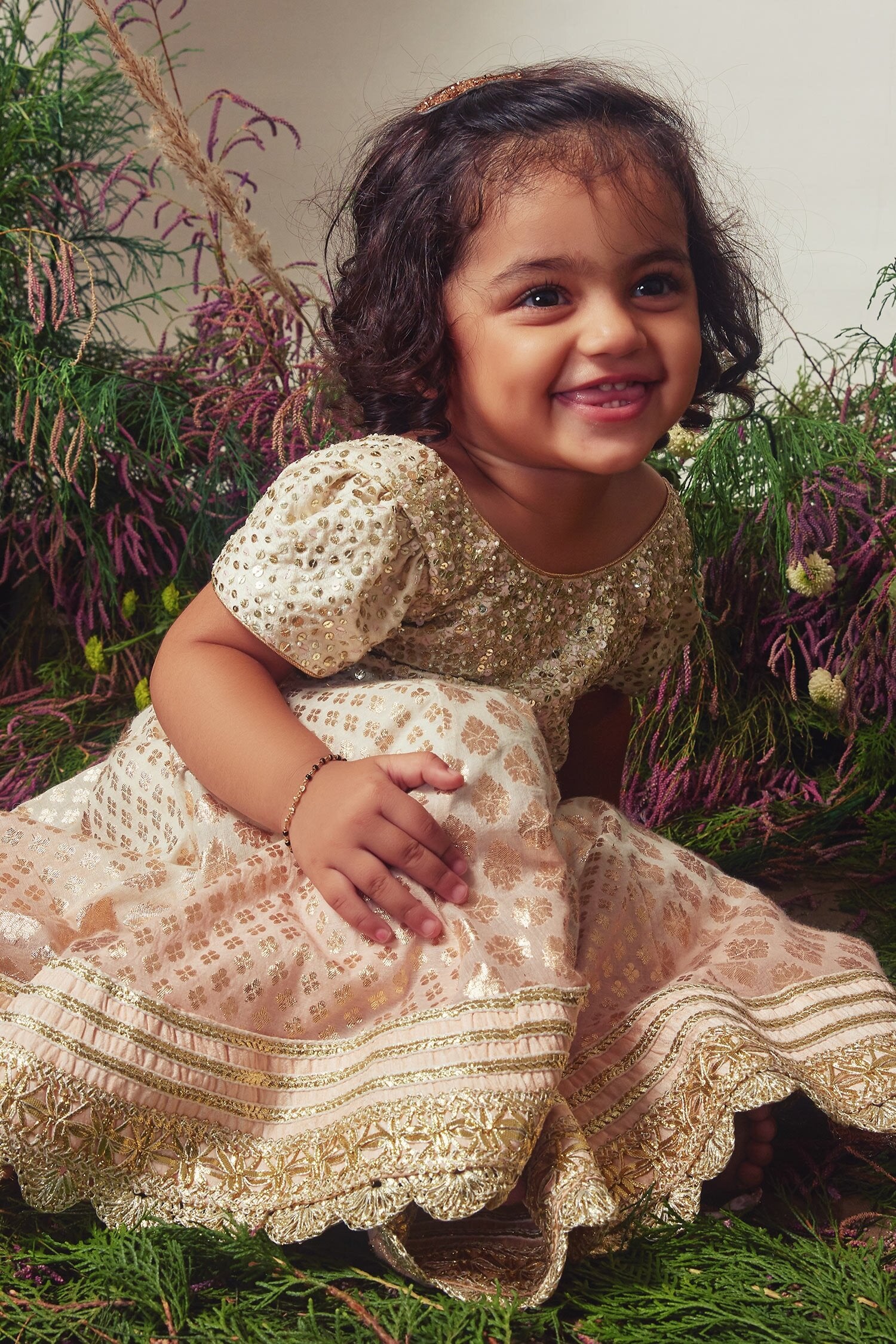 Ombre Chanderi Sequins Gown