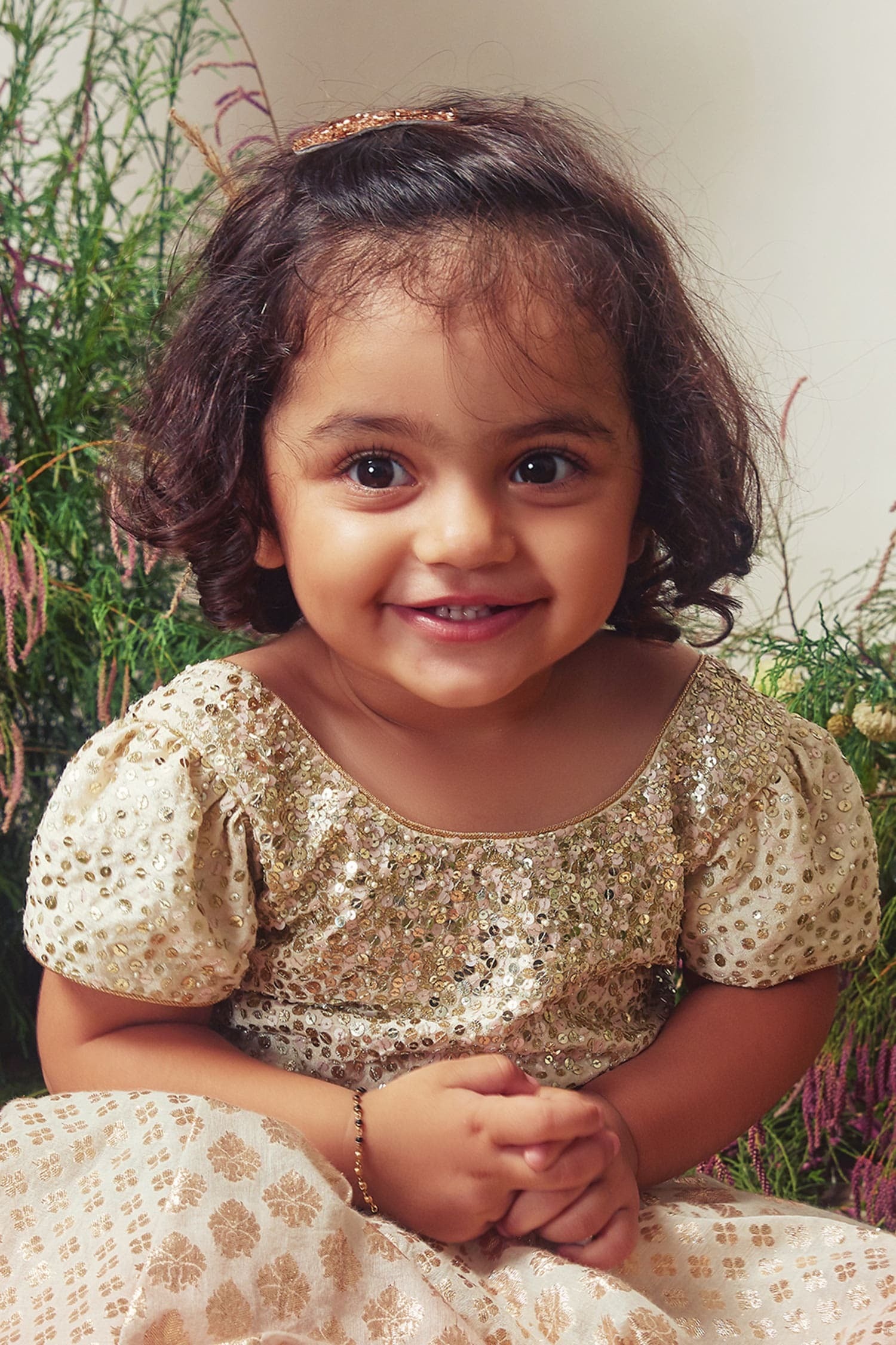 Ombre Chanderi Sequins Gown