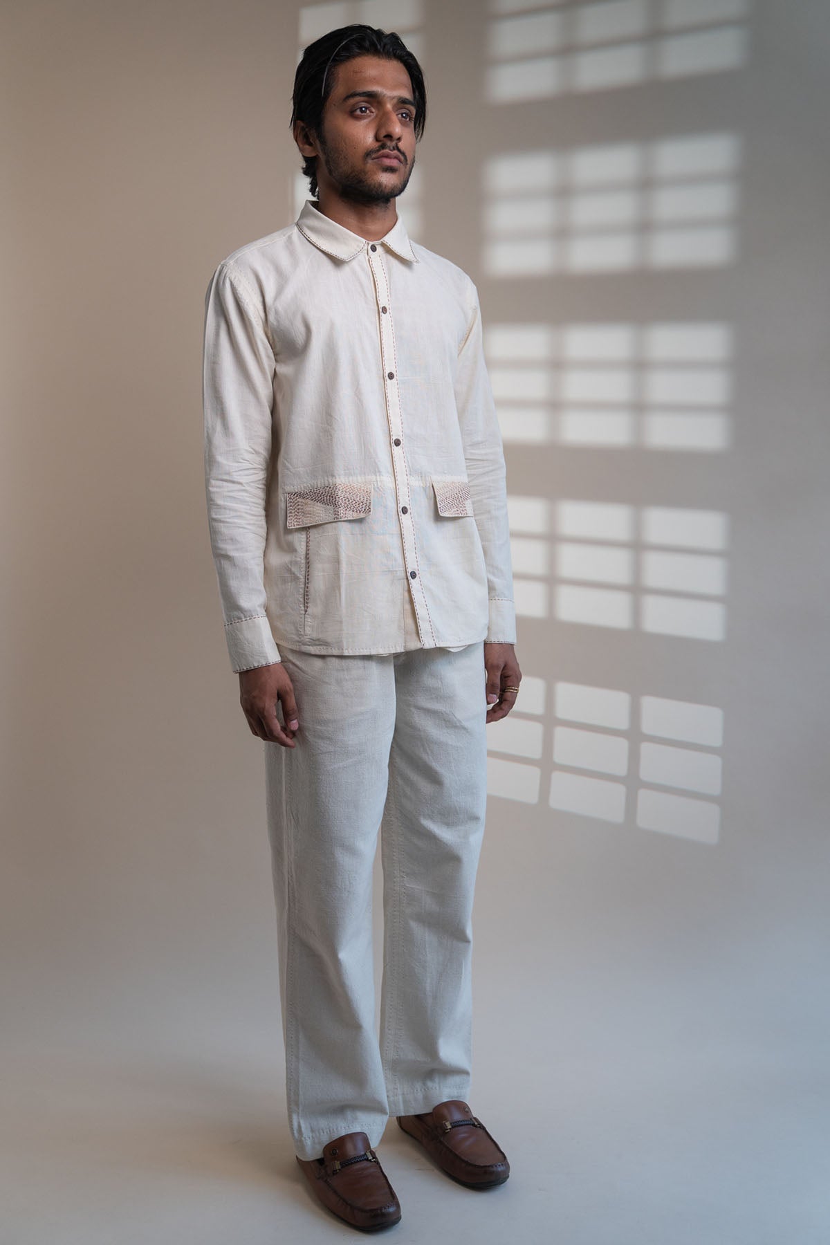 Flap Detail 100% Cotton Shirt