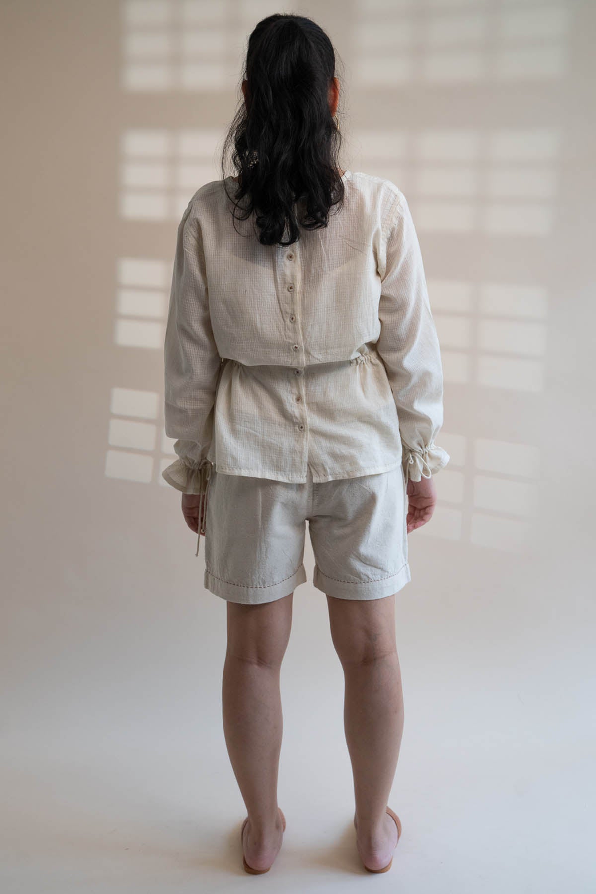 Flap Over Kantha Shorts