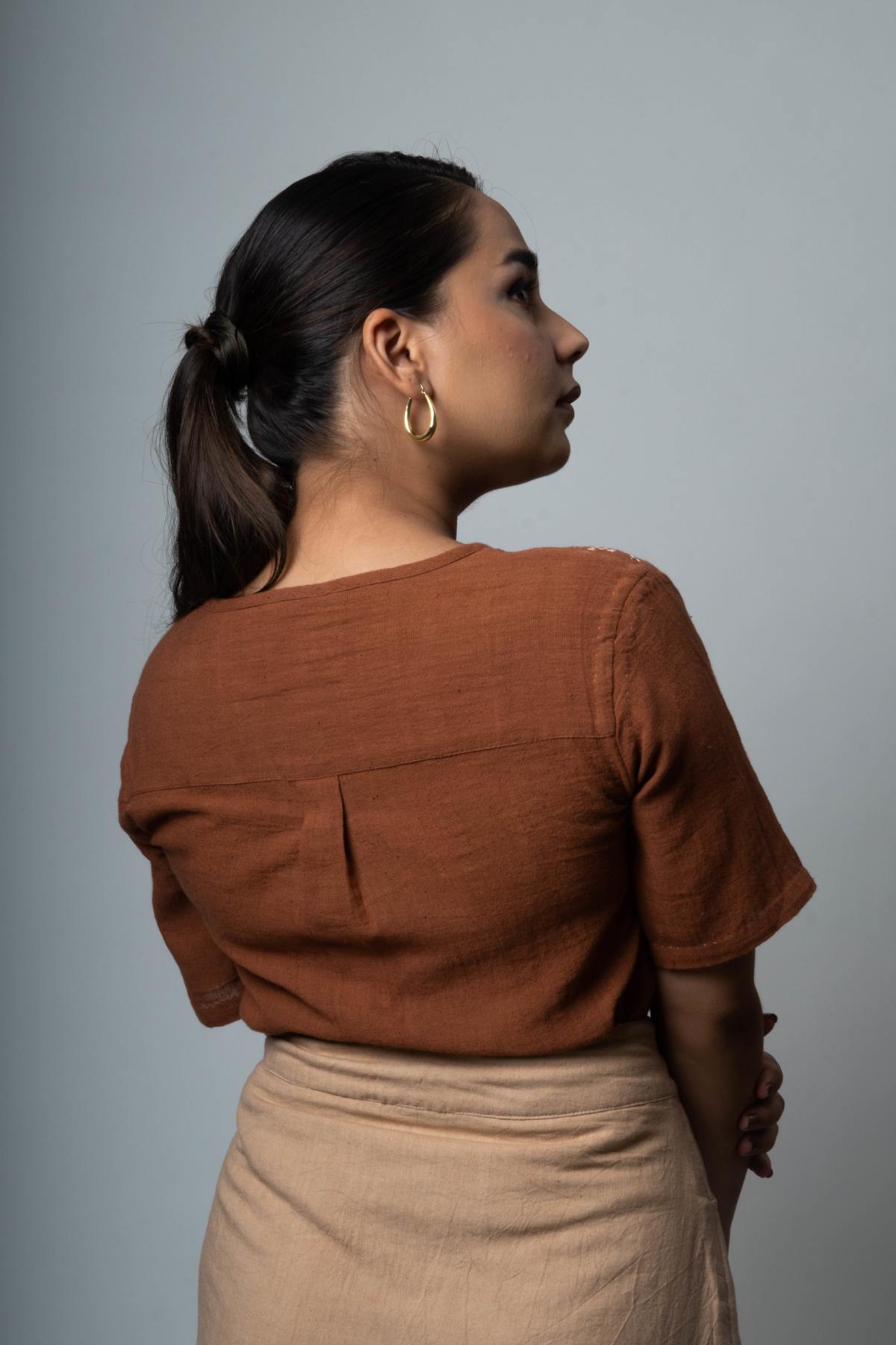 Flap Placket Kantha Top