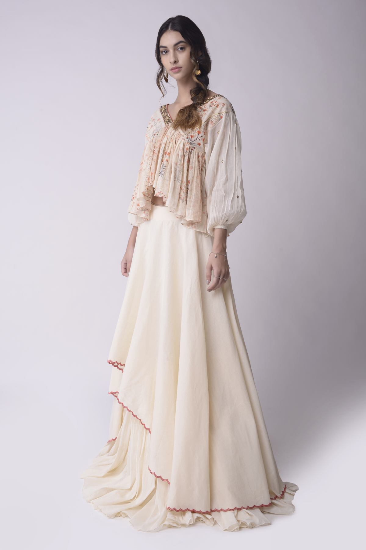 Flared Kaftan & Skirt Set