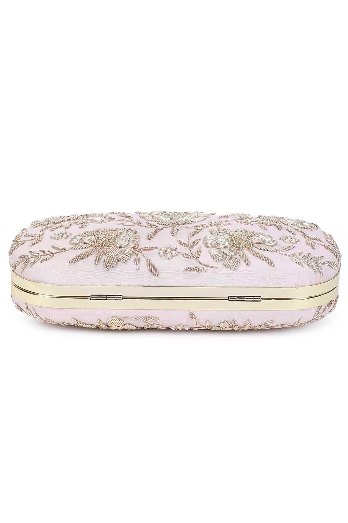 Pink Floral Embellished Clutch