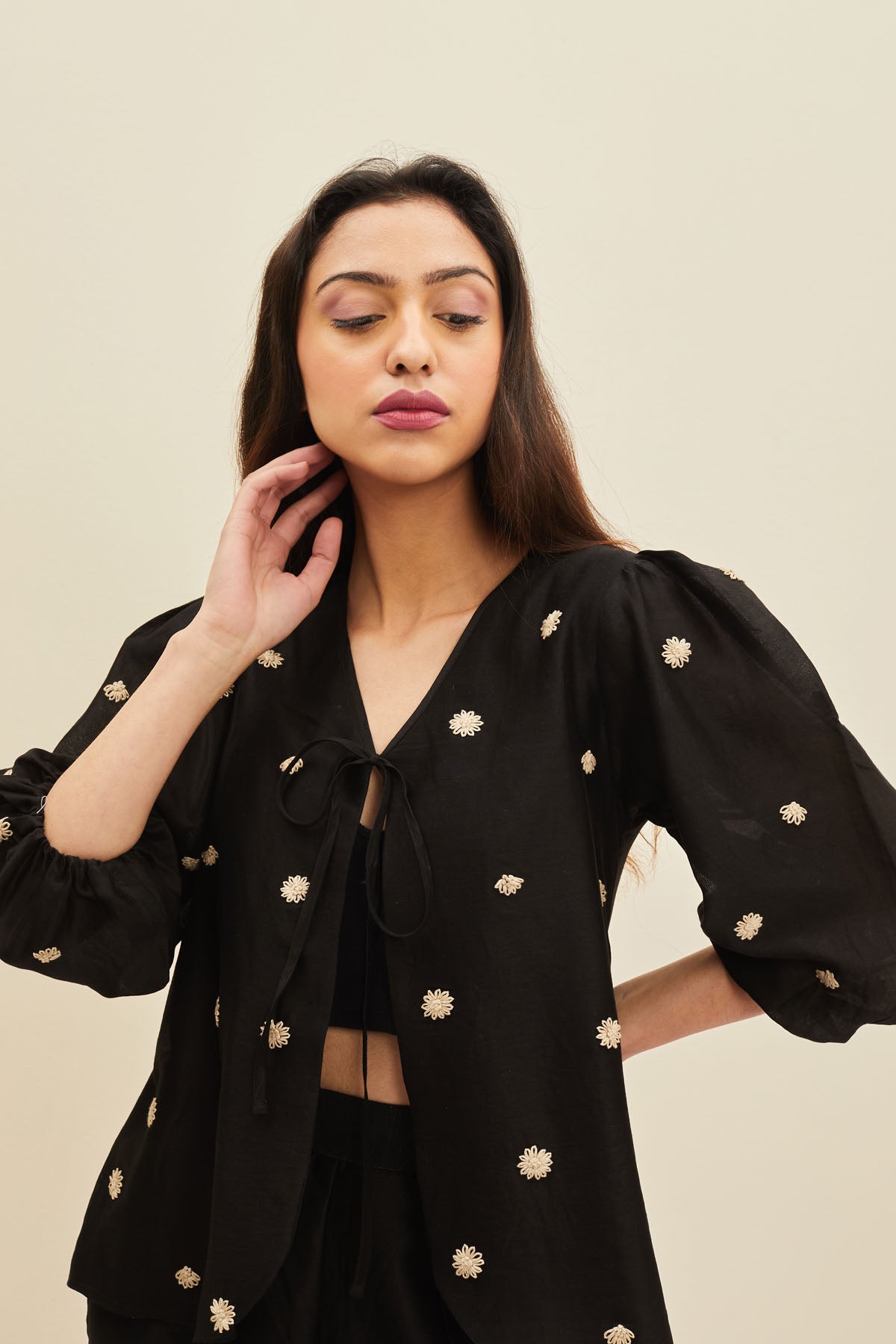 Embroidered Black Co-ord Set