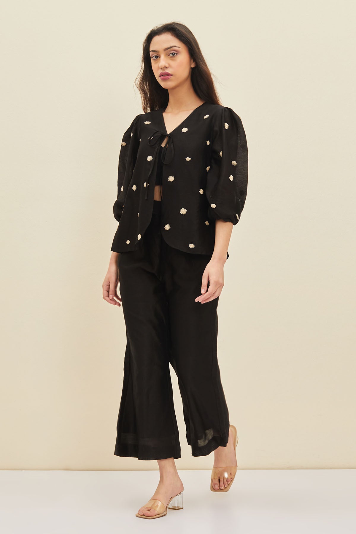 Embroidered Black Co-ord Set