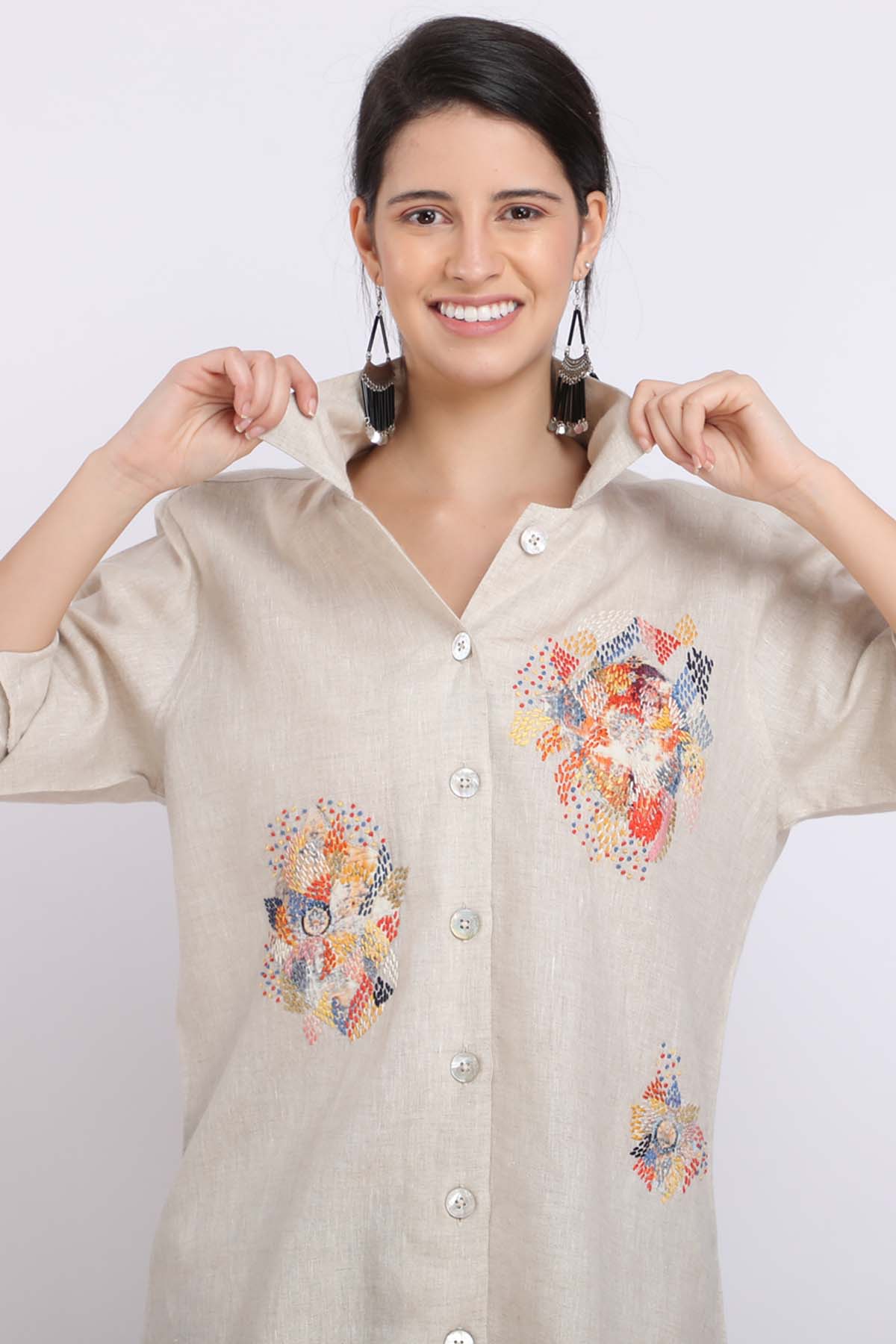Floral Embroidered Shaket